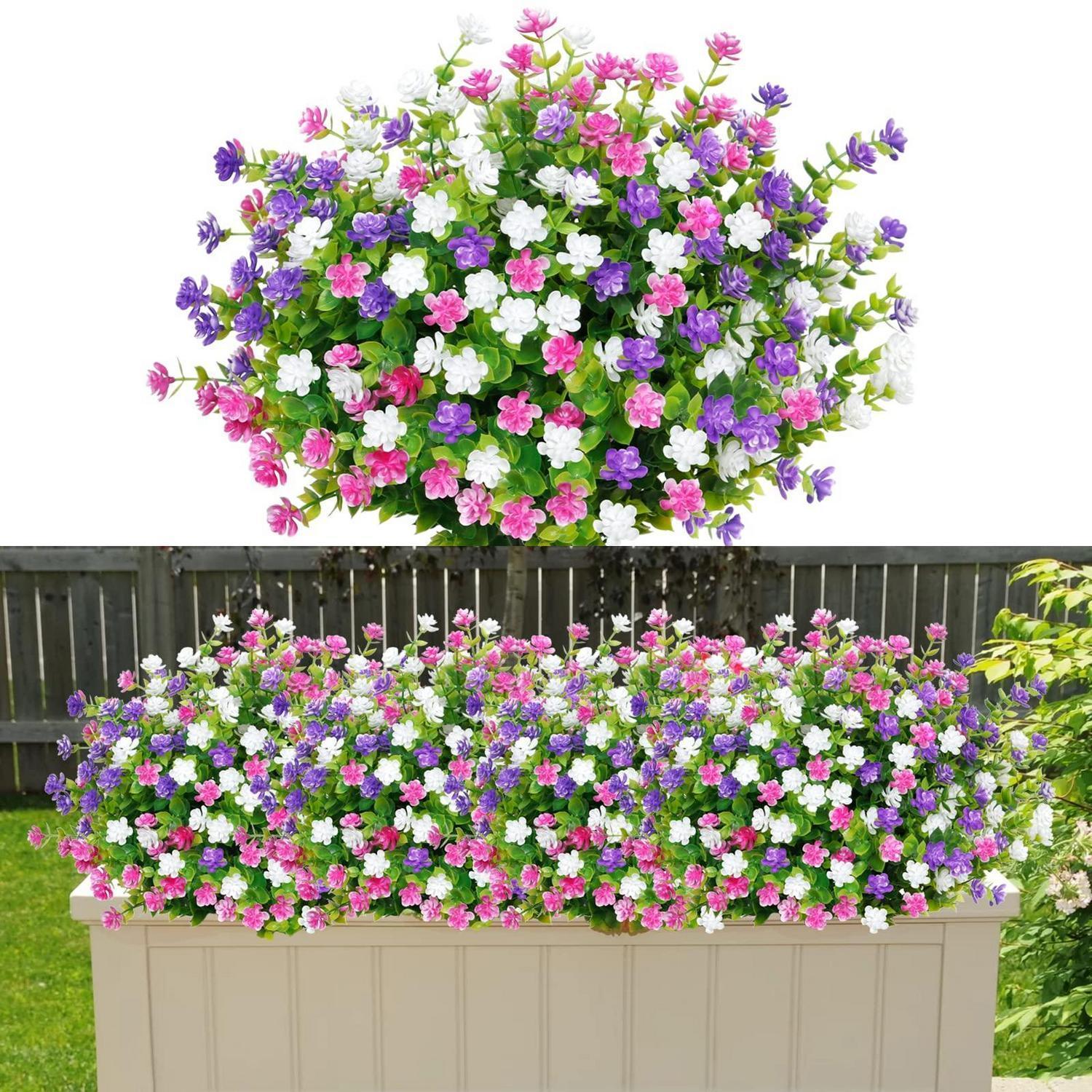Künstliche Blumen 9 Stück Uv-beständig, 35cm, Für Haus & Garten, 3 Farben