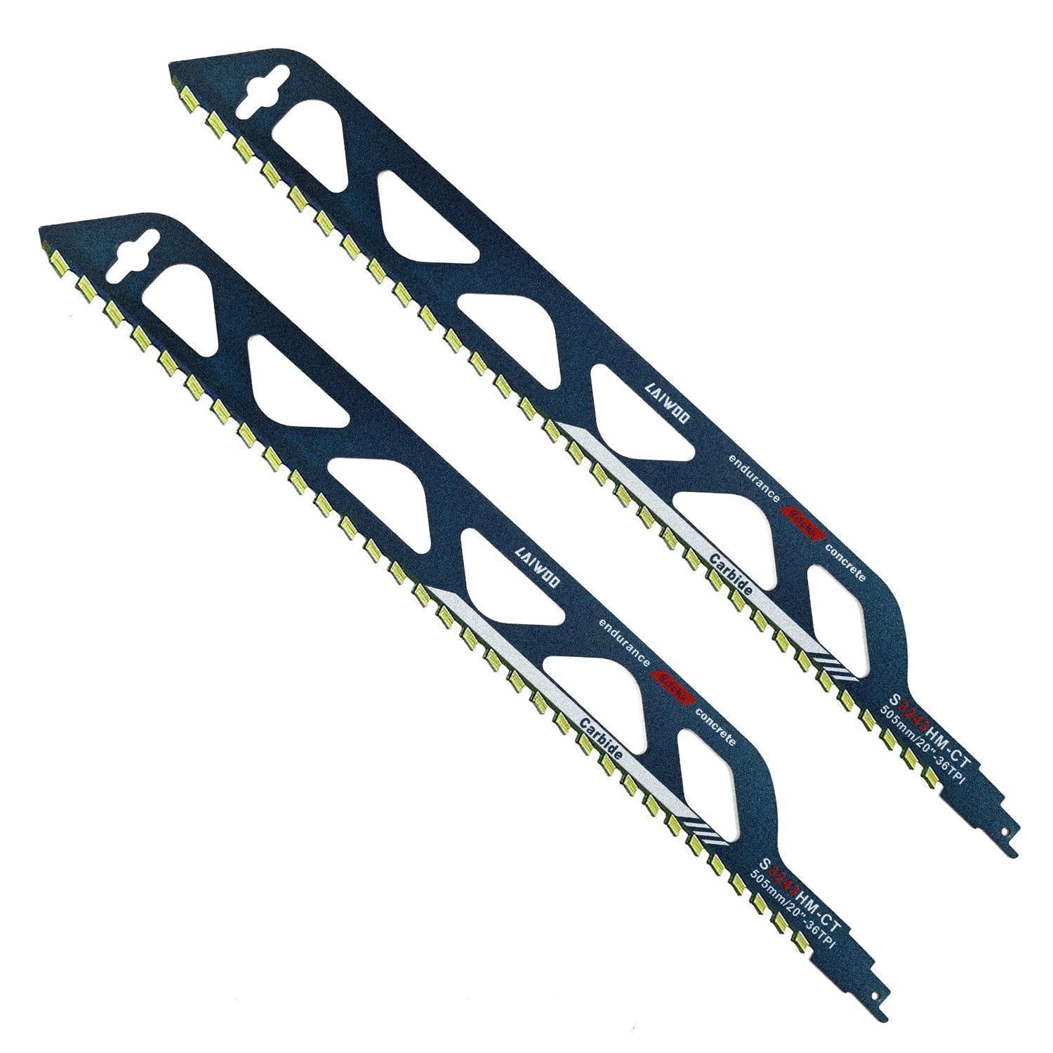 2x Säbelsägeblätter Stein Hartmetall 505mm Für Porenbeton & Ziegel