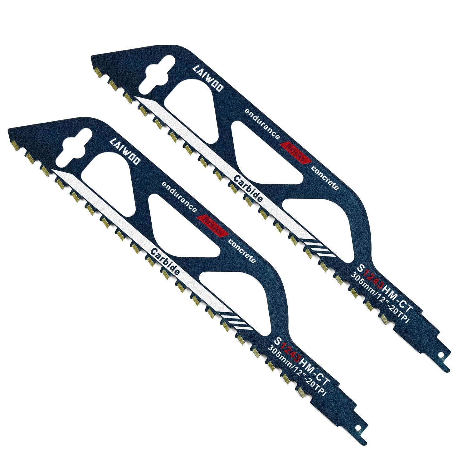 2x Säbelsägeblätter Hartmetall Für Porenbeton & Stein 305mm