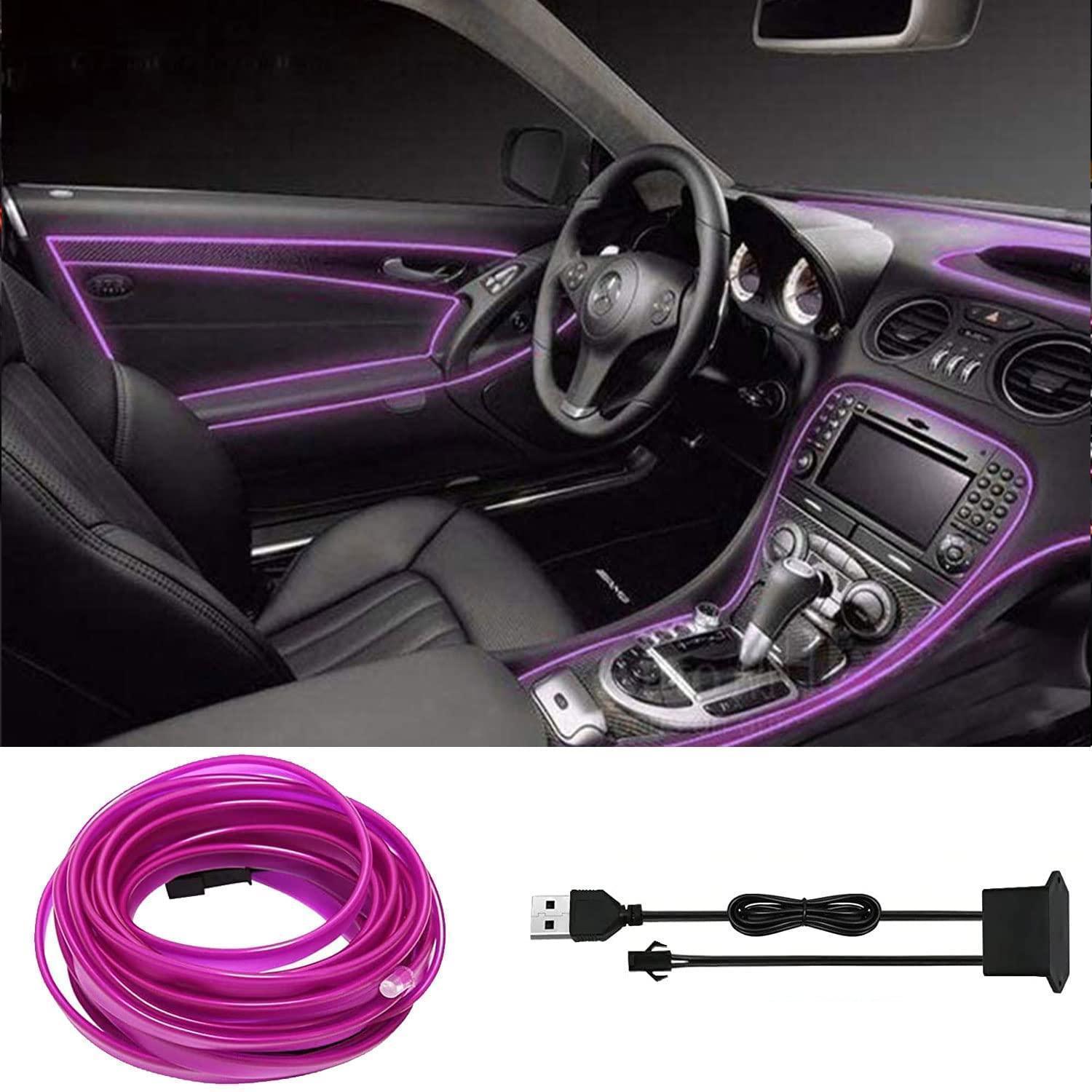 Led Innenbeleuchtung Auto 5m Lila Usb Ambientebeleuchtung Streifen
