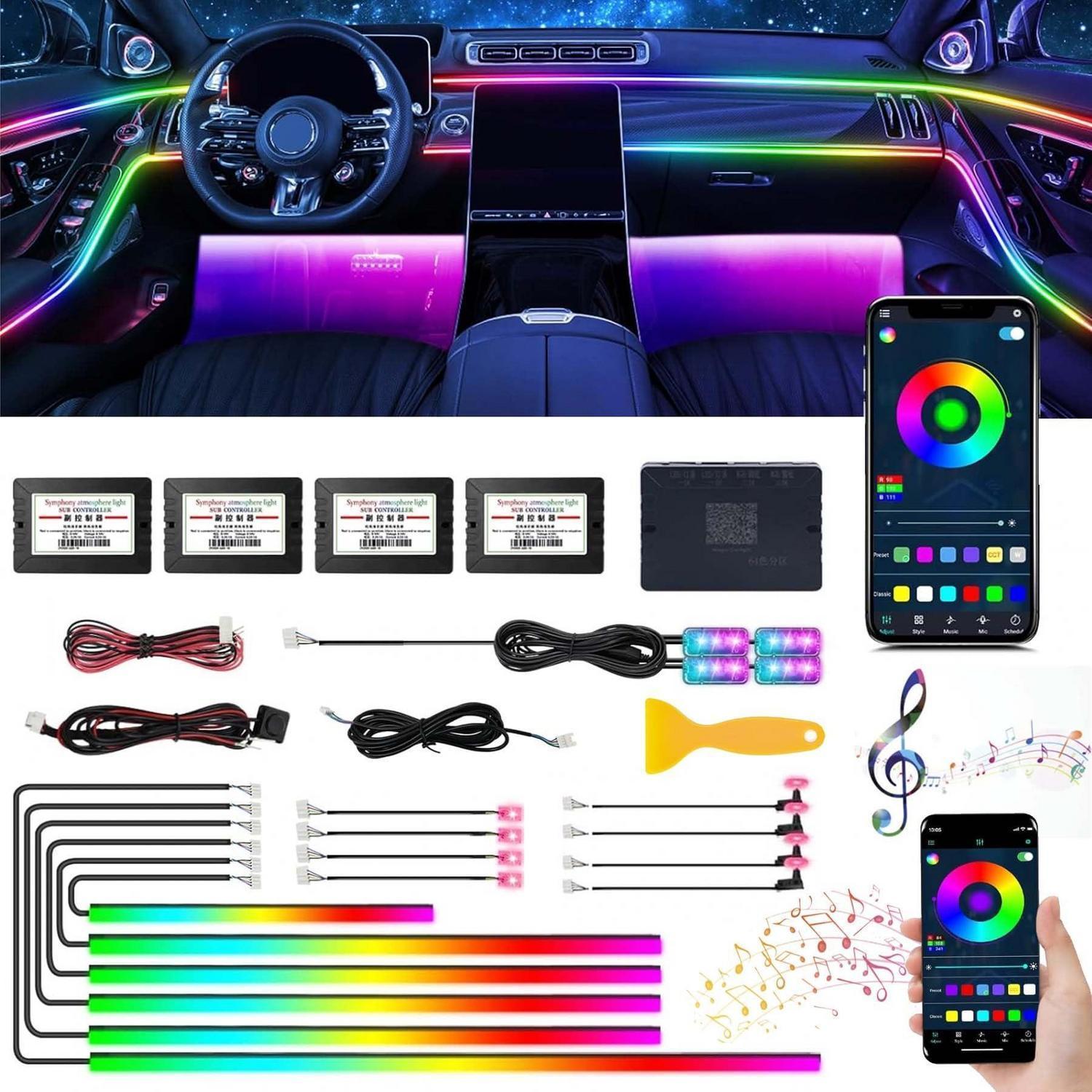 Led Innenbeleuchtung Auto, Rgb Ambient Licht Mit Musiksynchronisation, App Steuerung