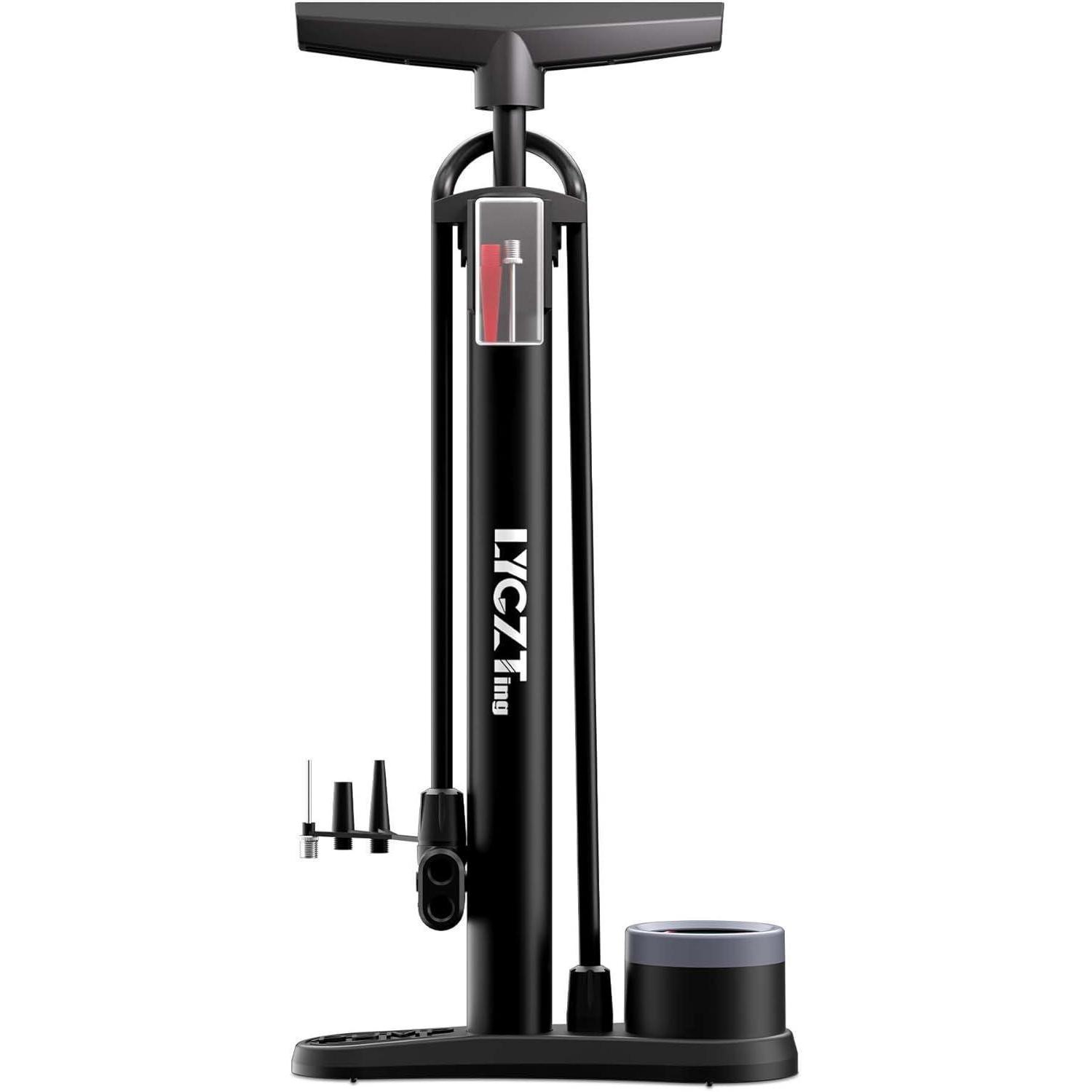 Fahrrad Standpumpe Mit Manometer, 160 Psi, Doppelventil, Inkl. Nadeln