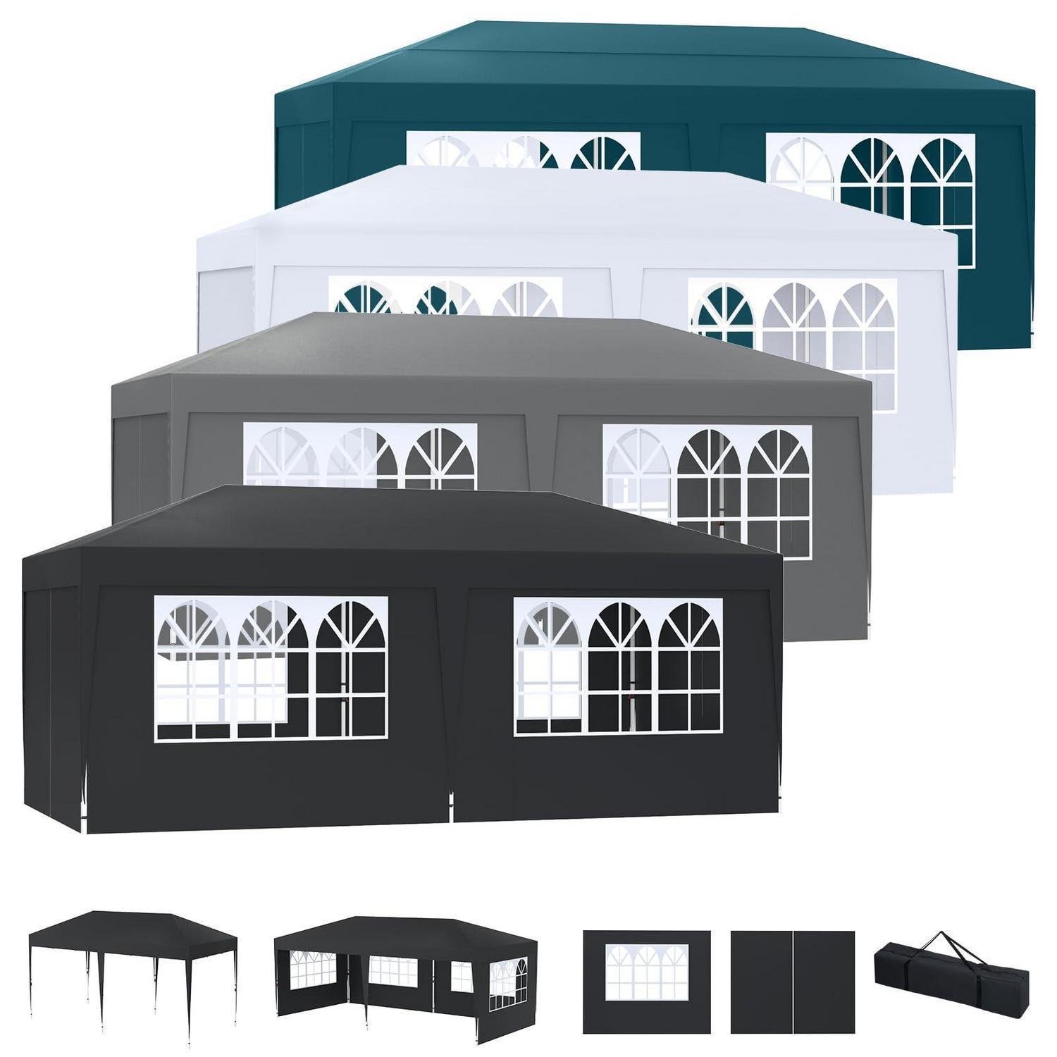 Faltpavillon 3x6m Mit 6 Seitenteilen, Uv-schutz, Höhenverstellbar