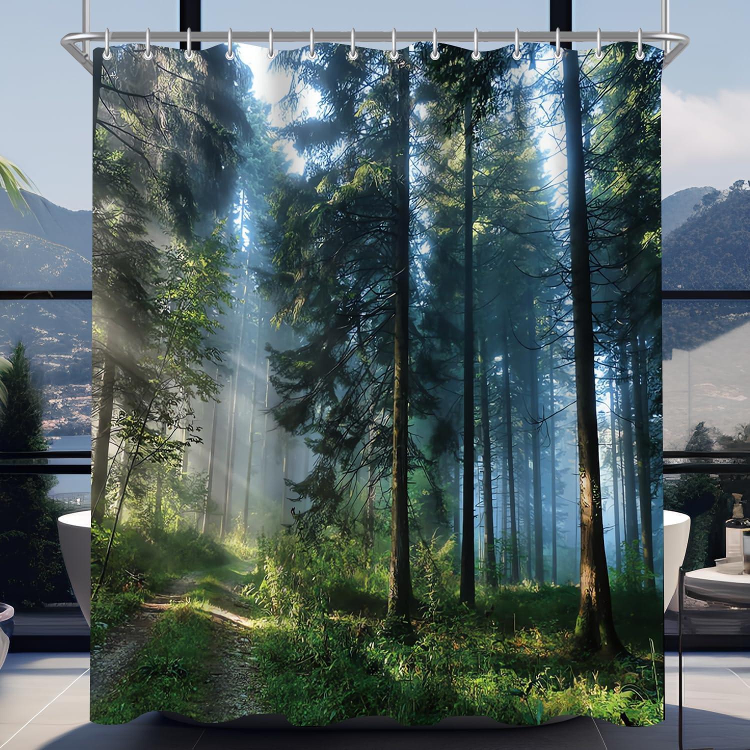 Duschvorhang 120x180 Cm Wald Dschungel, Wasserabweisend, Schimmelresistent, Waschbar