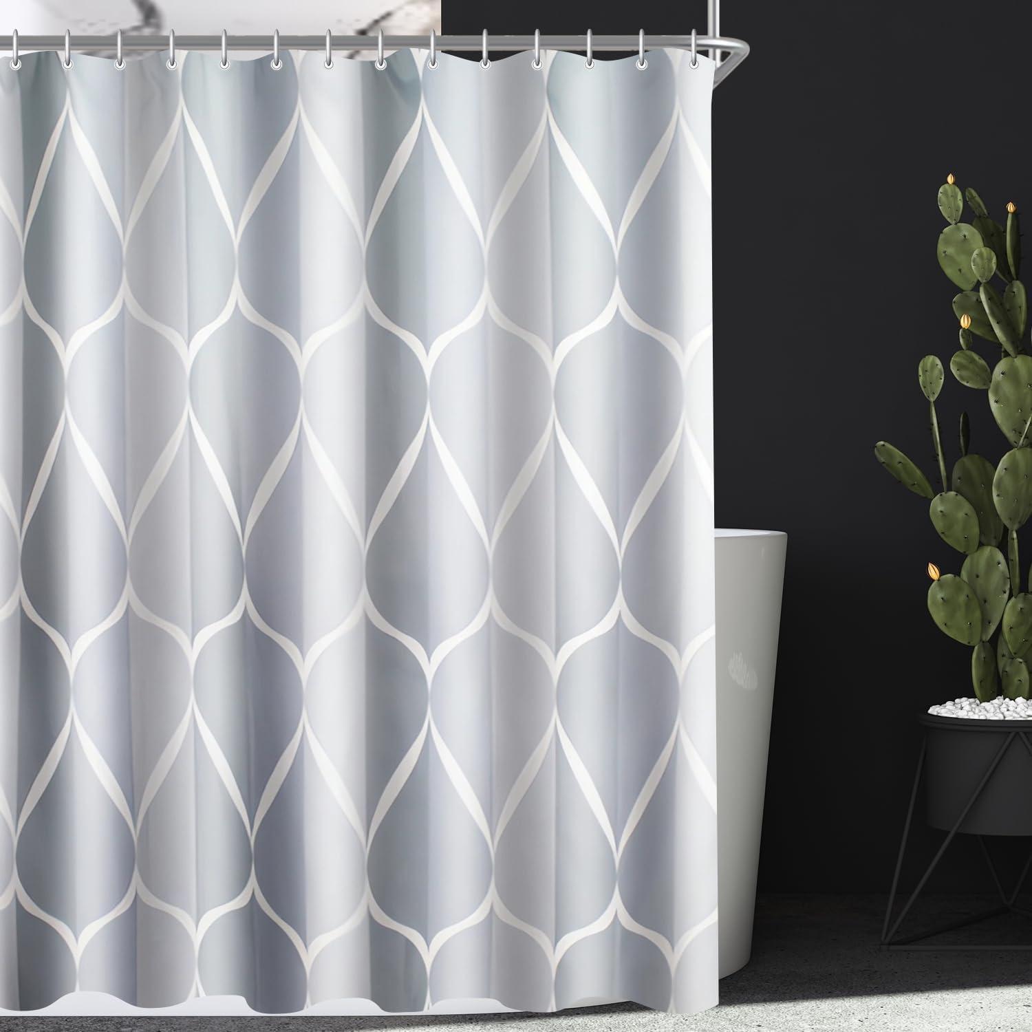 Duschvorhang 260x200cm Mit Beschwerung, Wasserabweisend, Waschbar, Inkl. 14 Haken
