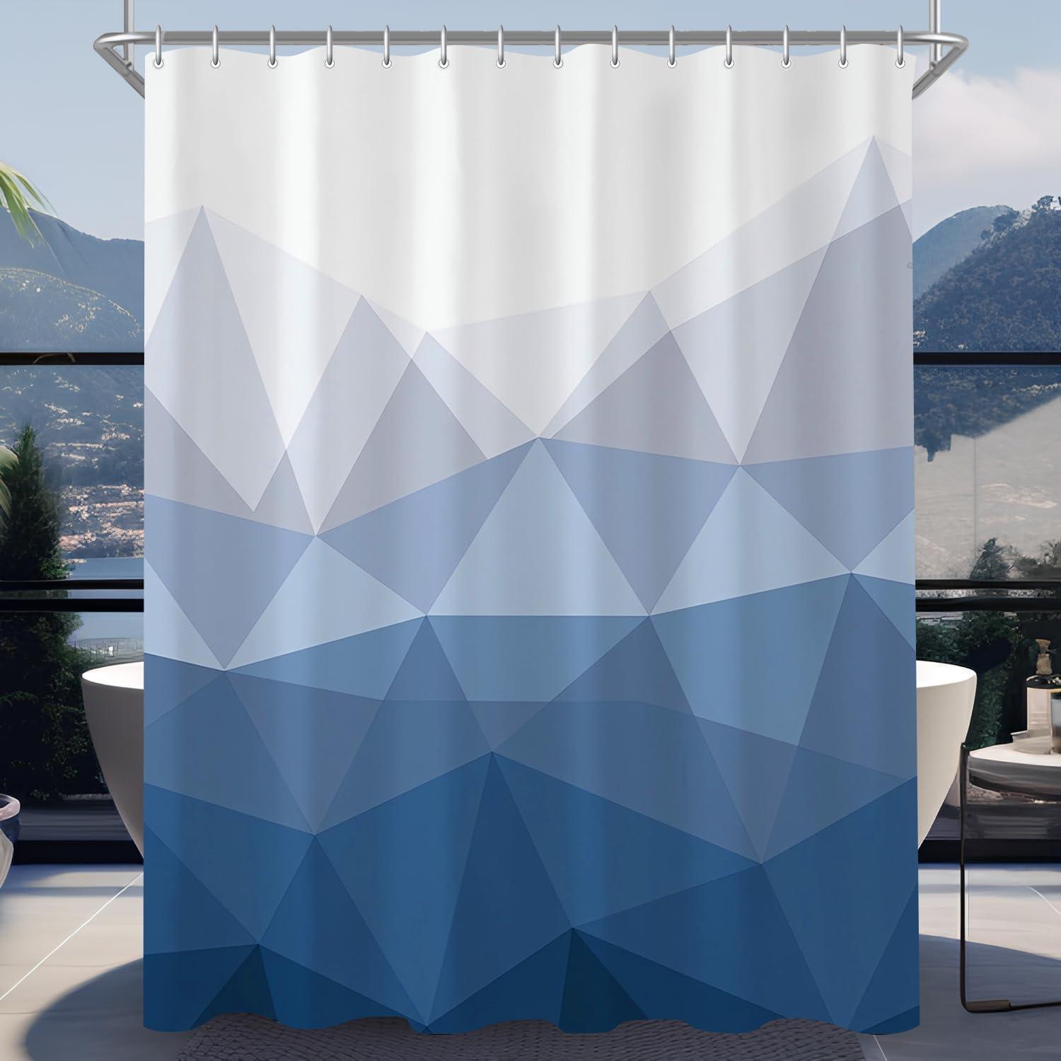 Duschvorhang 150x180 Cm Geometrischer Verlauf, Wasserabweisend, Waschbar, Antischimmel