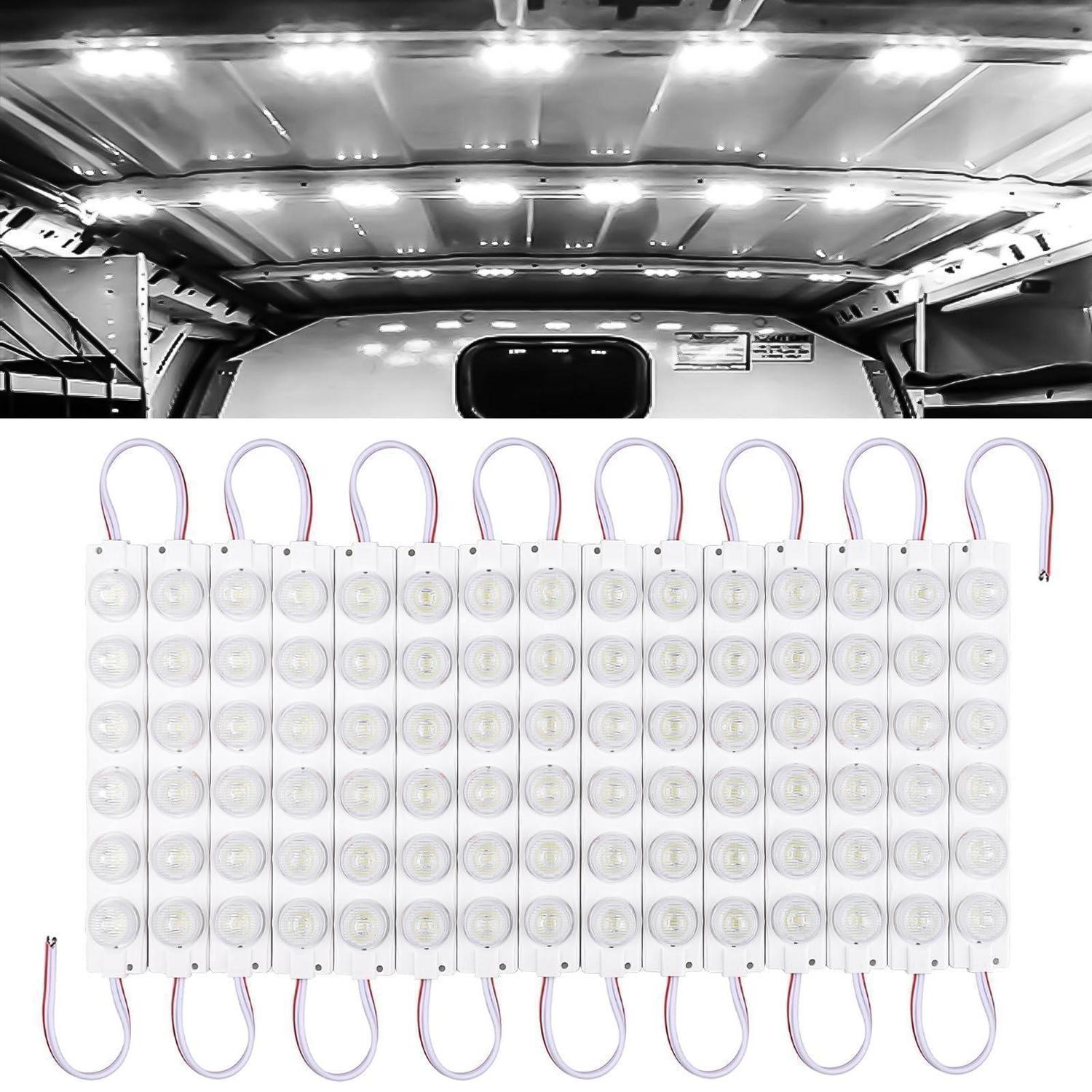 12v Led Deckenleuchten Kit 90 Leds Für Van, Wohnmobil, Boot - Weiß