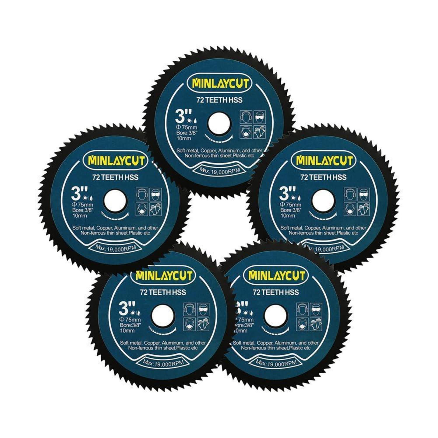 Hss Mini-sägeblätter 75mm 72 Zähne 10mm Bohrung 5er-set Für Holz, Metall, Kunststoff