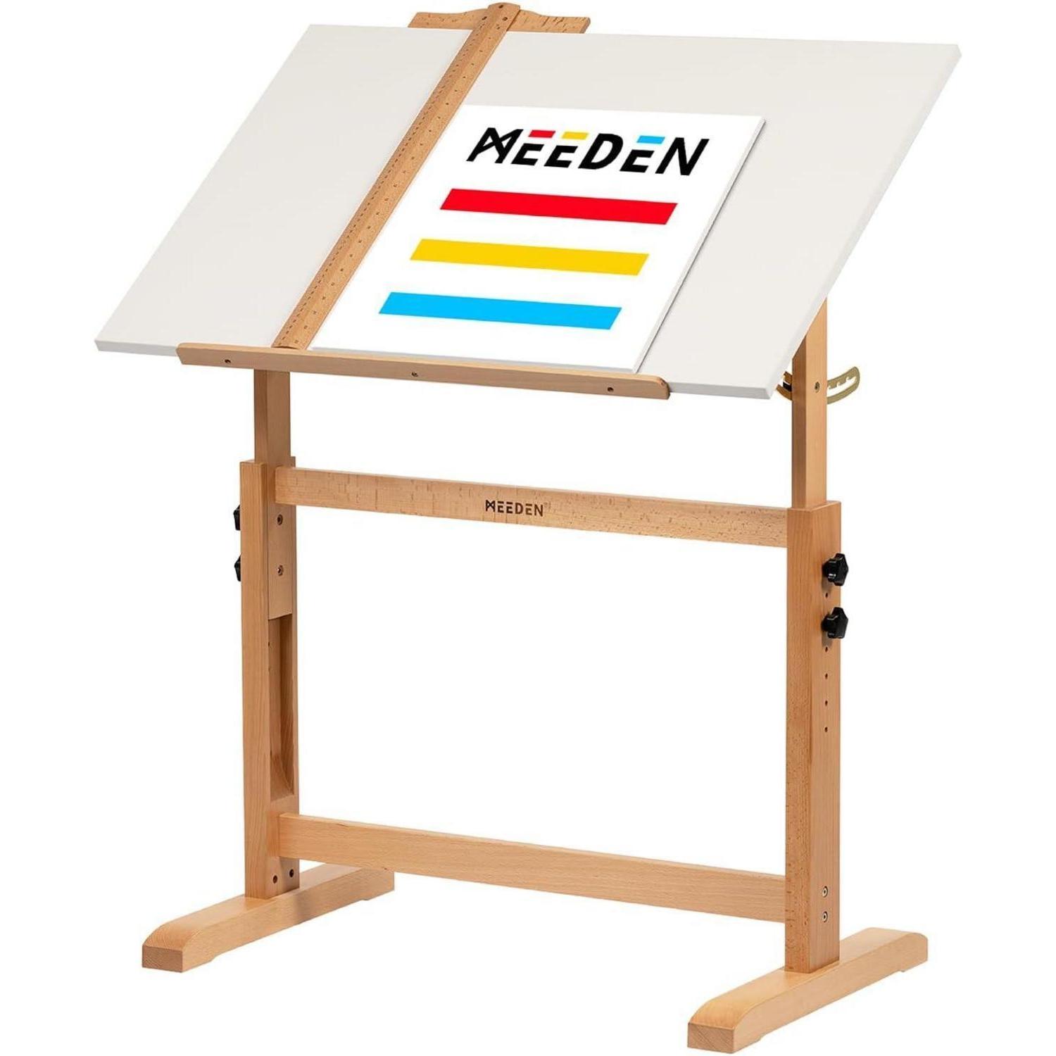 Zeichentisch 90x60cm Neigbar Höhenverstellbar Aus Massivholz