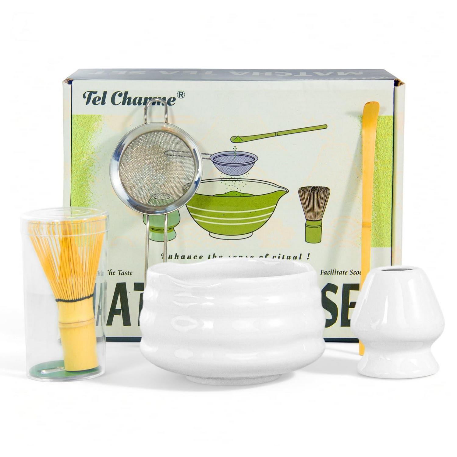 Matcha Set 5-teilig Mit Bambusbesen, Löffel Und Sieb – Traditionelles Zubehör Für Matcha Liebhaber