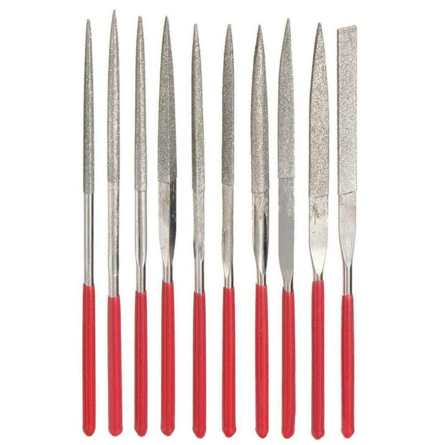 10tlg. Mini Diamantfeilen Set 100mm, Nadelfeilen Für Metall, Glas, Keramik
