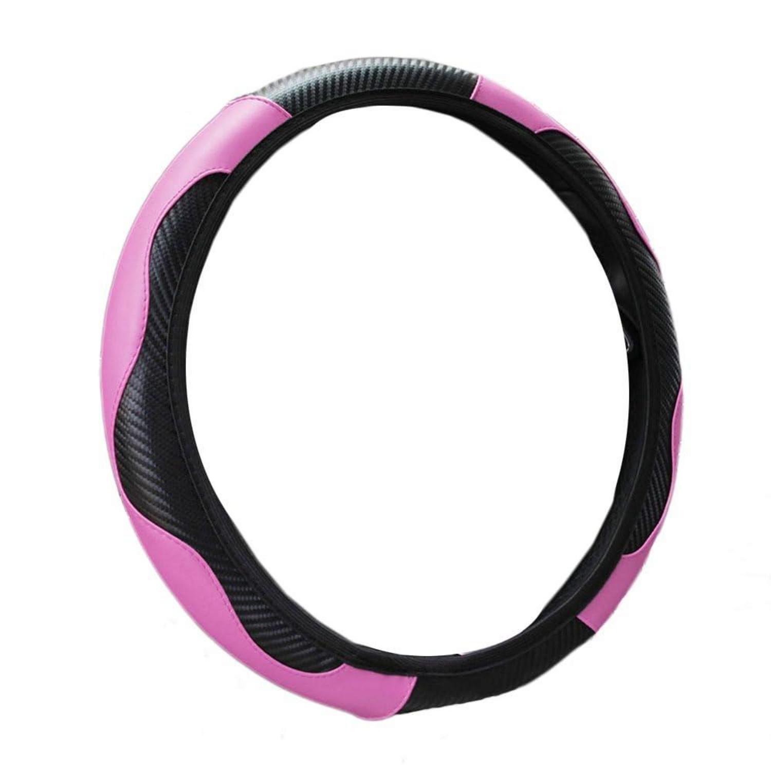 Lenkradhülle Mikrofaser Leder Pink 37-38 Cm Anti Rutsch Weich Universal