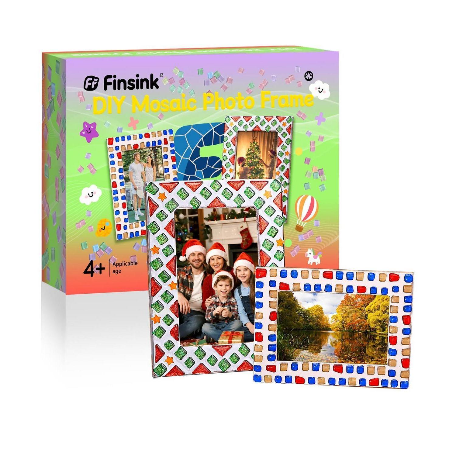 Mosaik Bilderrahmen Bastelset Für Kinder, 2er Set, Diy Holzrahmen 20x15cm