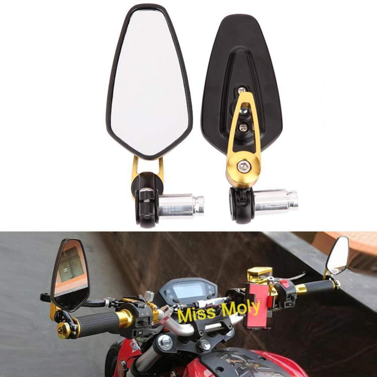 Motorrad Lenkerendenspiegel 7/8 Zoll 22mm Aluminiumlegierung Gold