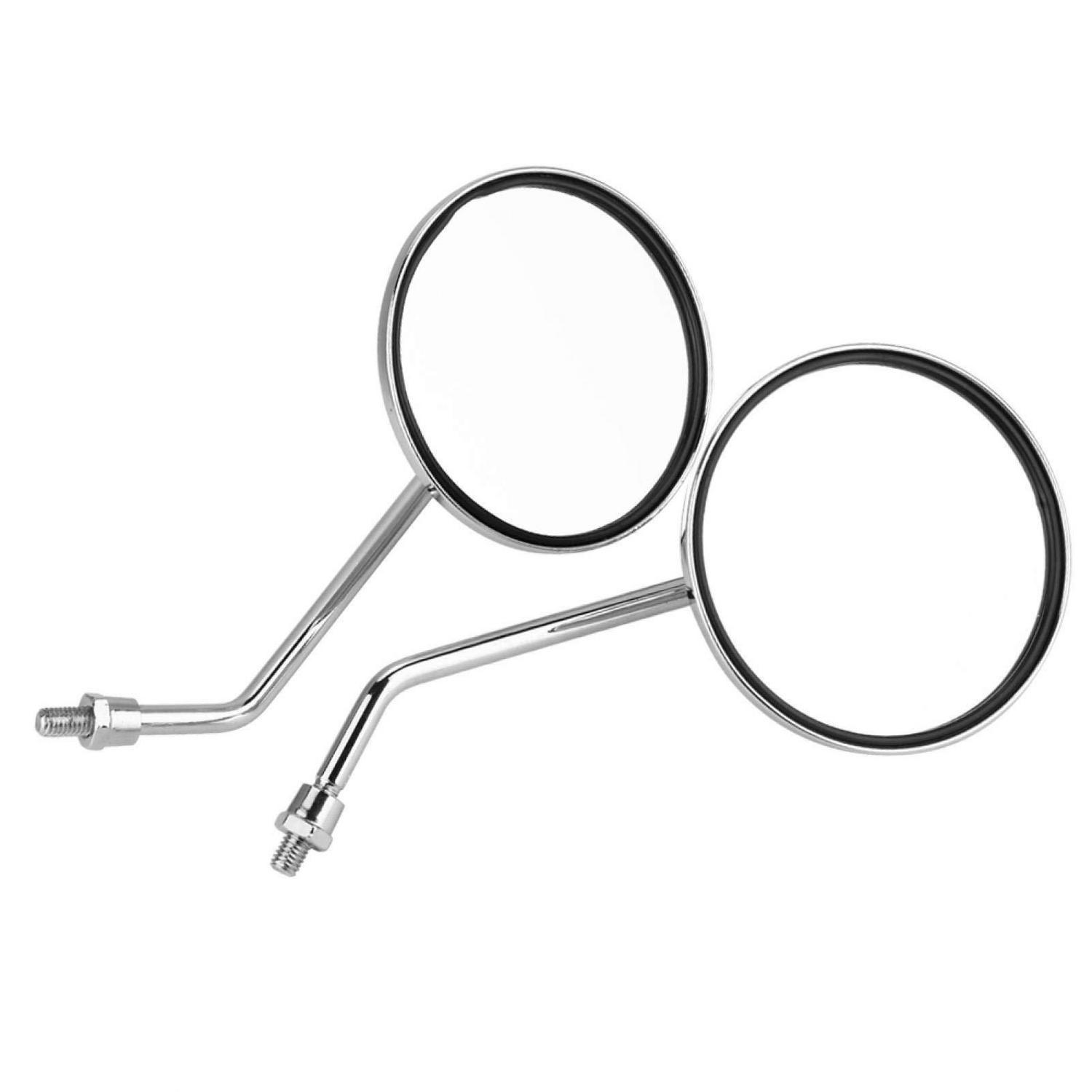 Motorrad Rückspiegel Set 8mm Chrom Rund Universal Für Roller & Mofa