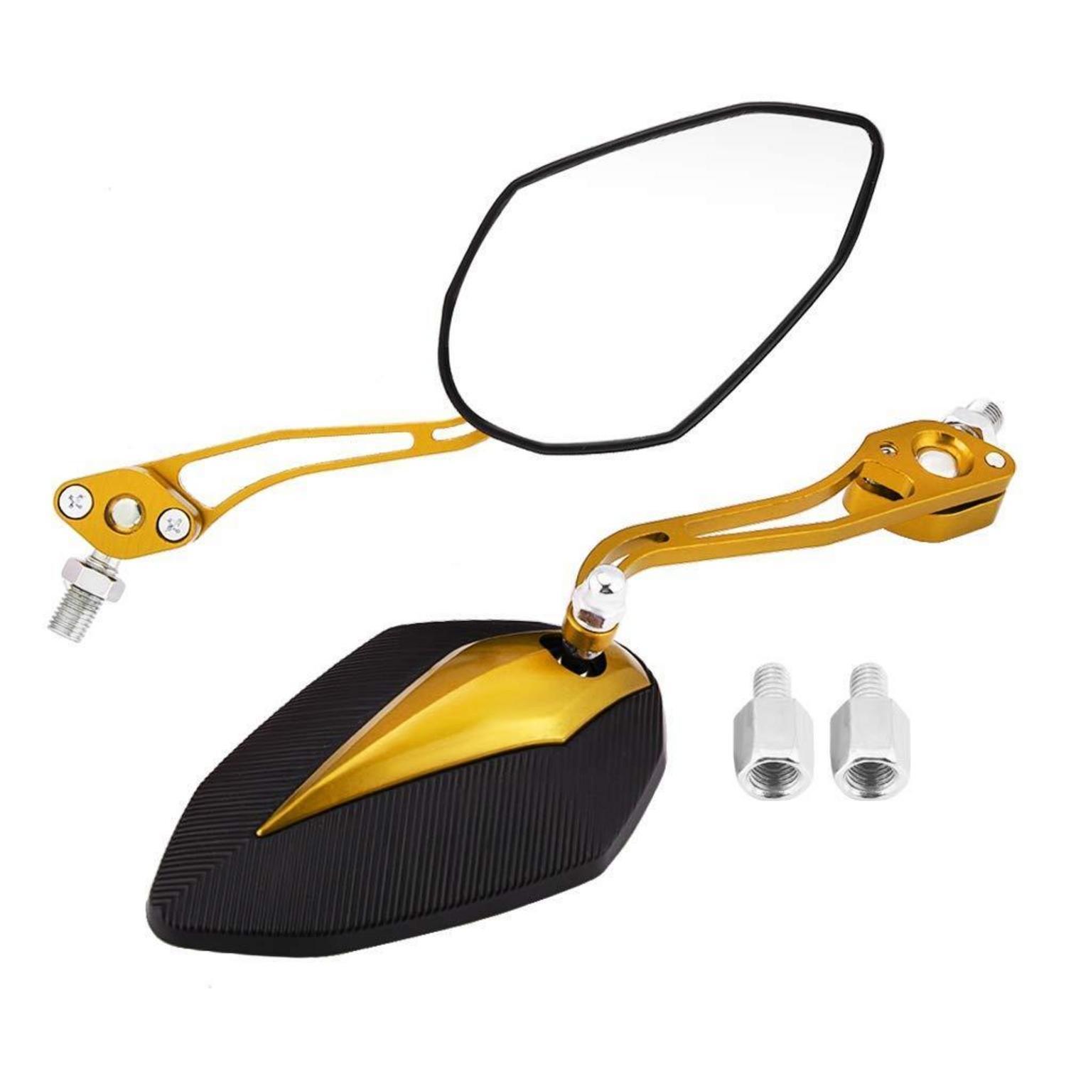 Motorrad Rückspiegel Set Gold Universal 8mm 10mm Lenkerspiegel