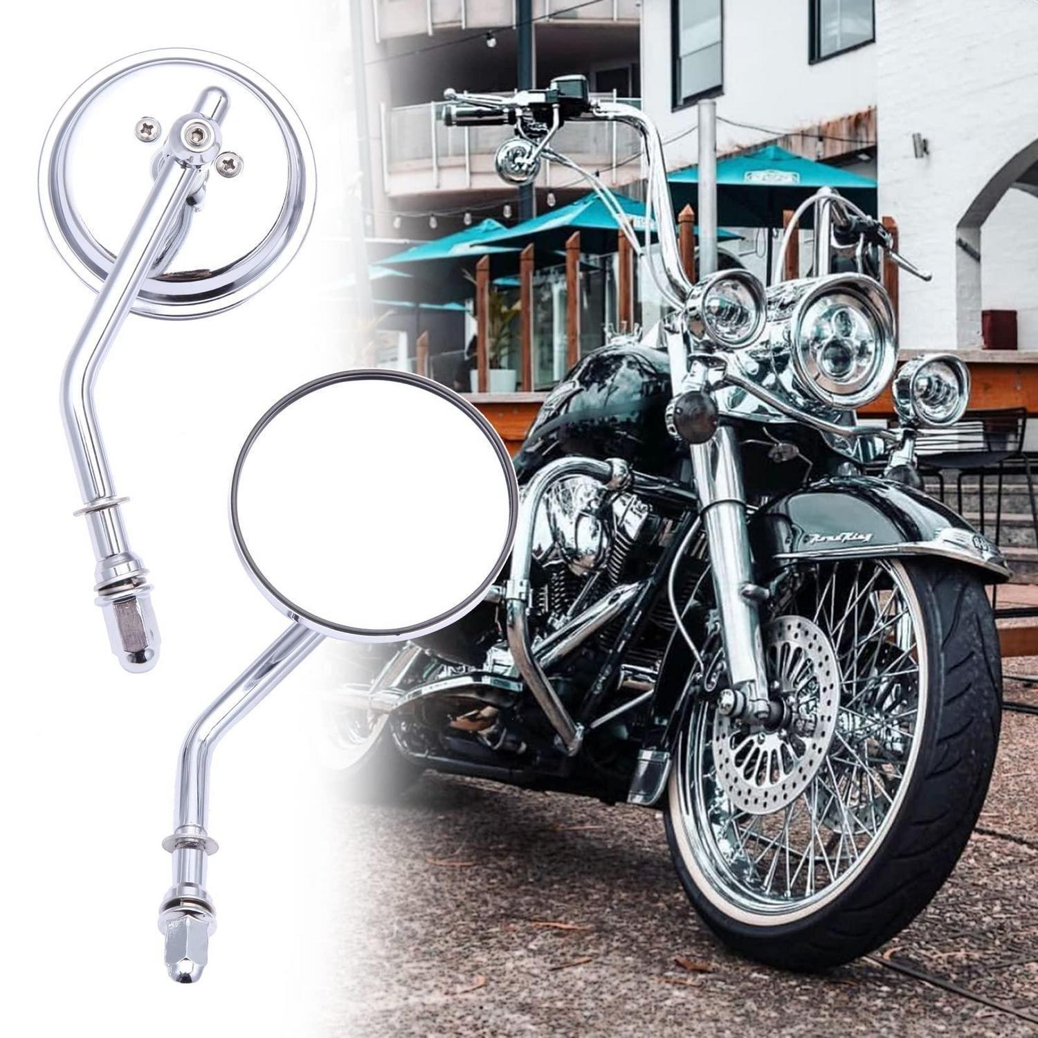 Motorrad Rückspiegel Chrom Rund M8 Für Harley Davidson, 360° Schwenkbar