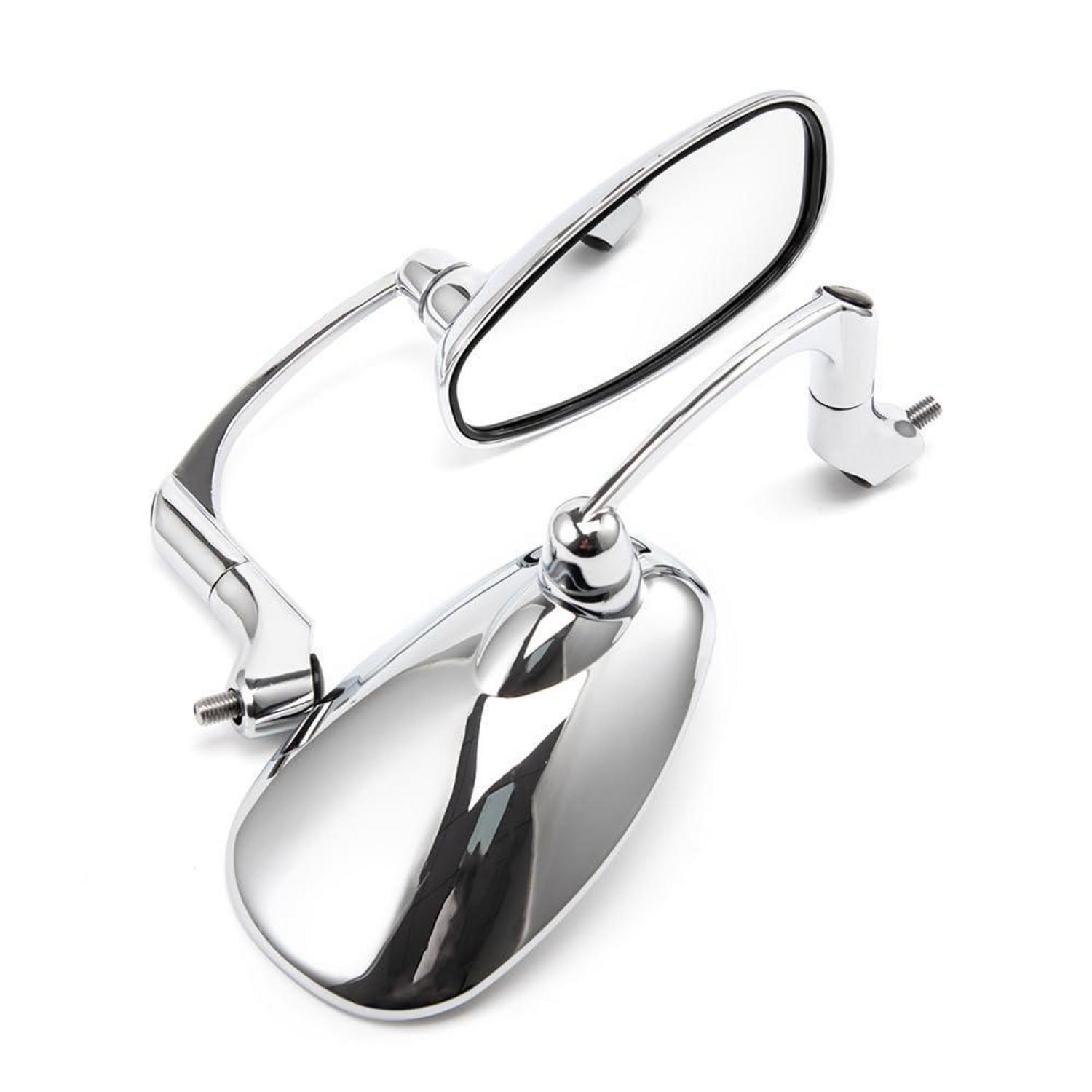 Motorrad Seitenspiegel Oval Silber 8mm 10mm Für Cafe Racer Bobber Chopper