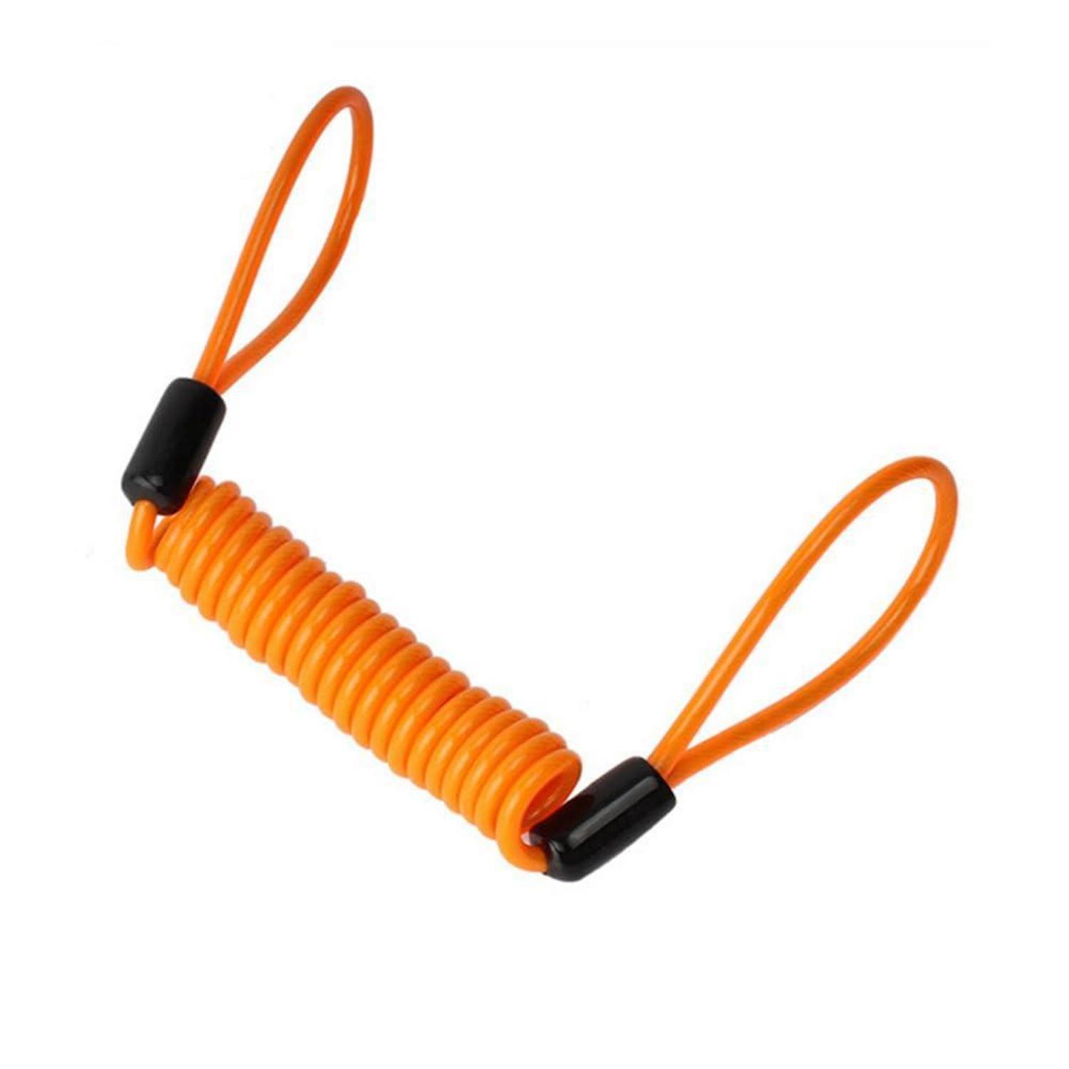 Motorrad Disc-sperrkabel 1.2m Orange Spiralkabel Diebstahlsicherung