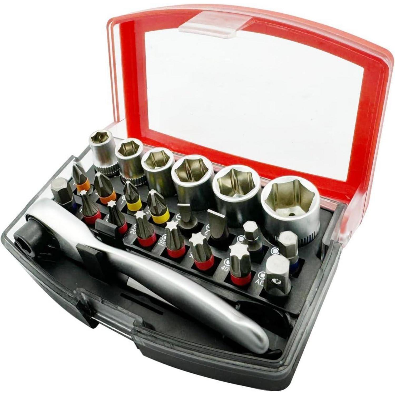 24-teiliges Schraubendreher-set Mit S2-bits, Ratschenschlüssel Und Magnetischem Bithalter