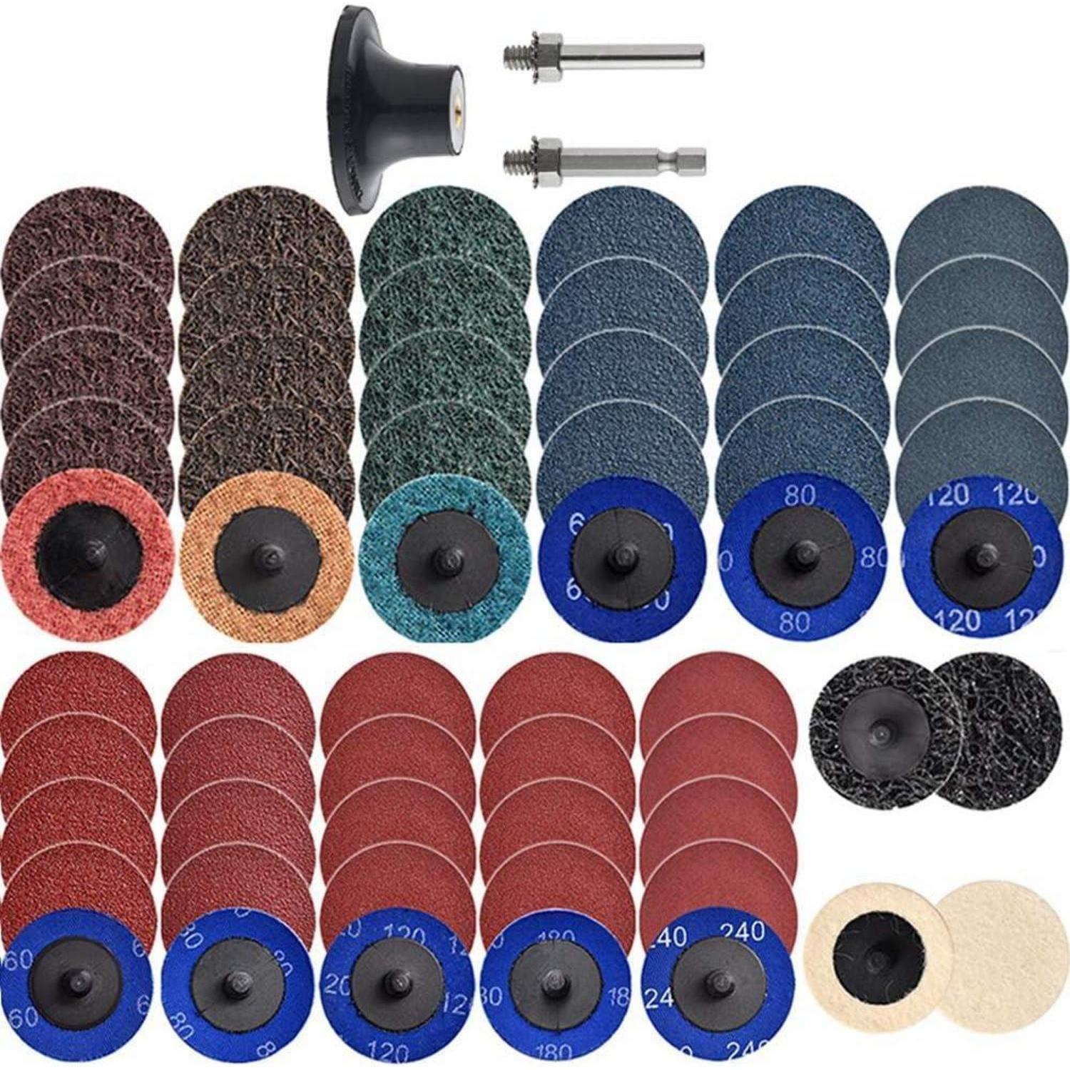 Schleifscheiben Set 60tlg. Mit Halter Für Oberflächenbearbeitung Und Rostentfernung