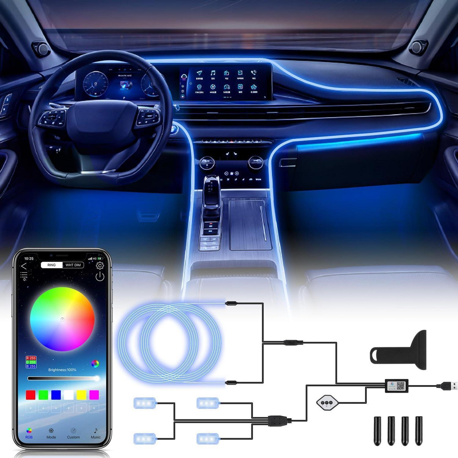 Auto Led Ambientebeleuchtung 4m Rgb Mit Fußraumbeleuchtung & App-steuerung