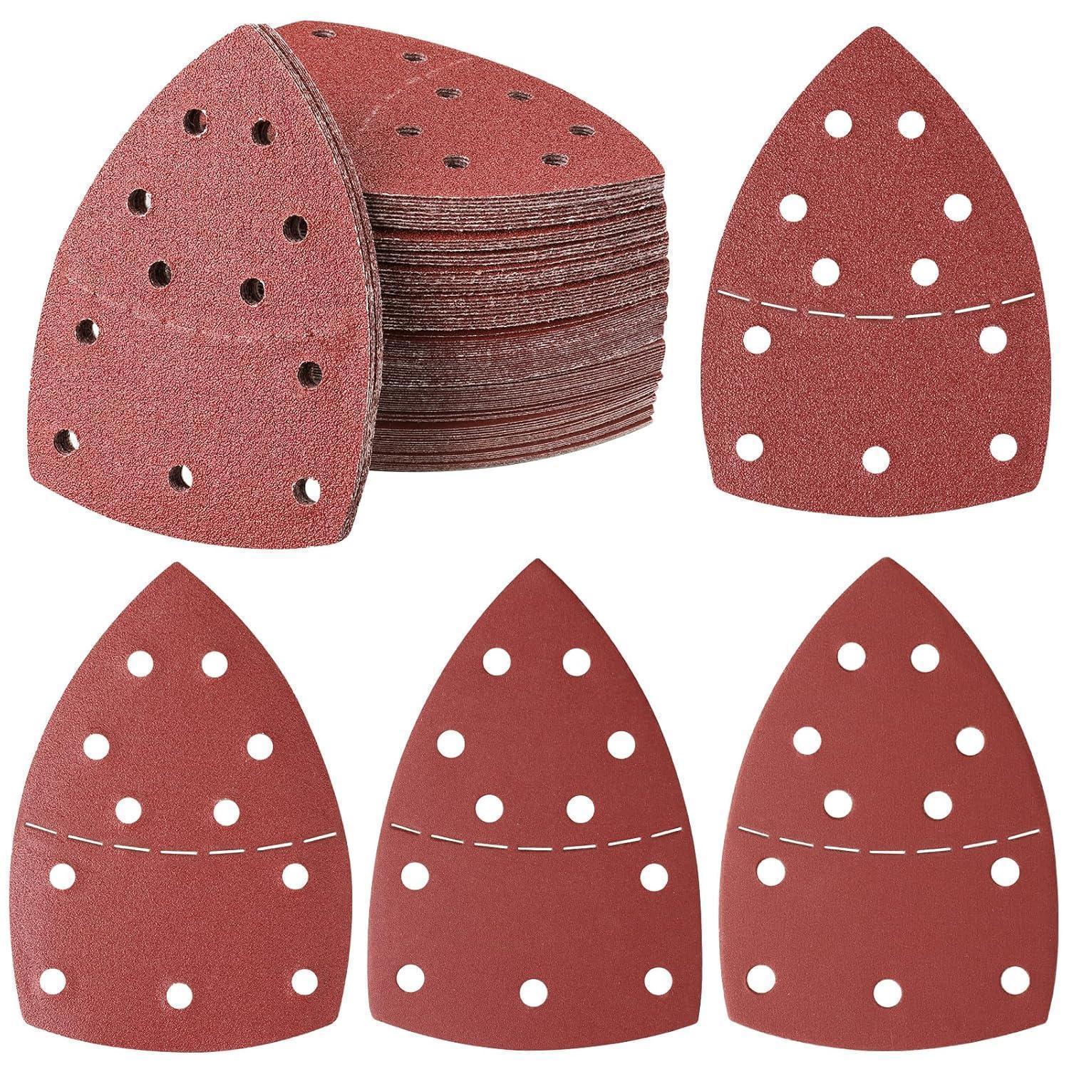 Schleifpapier Für Deltaschleifer 100 Stück Klett 152x105mm 40-400 Körnung