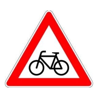 VKZ.138-20 Dreieck 900mm Radfahrer kreuzen(links) RAL-Gütezeichen Folie RA1