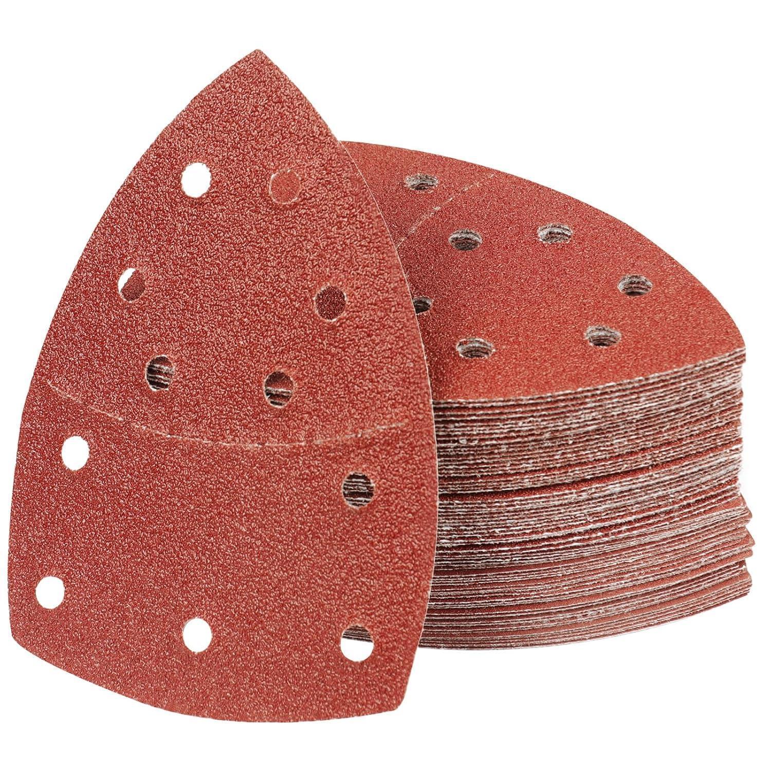Deltaschleifpapier 40 Körnung 152x105mm Mit 11 Löchern, 70 Stück