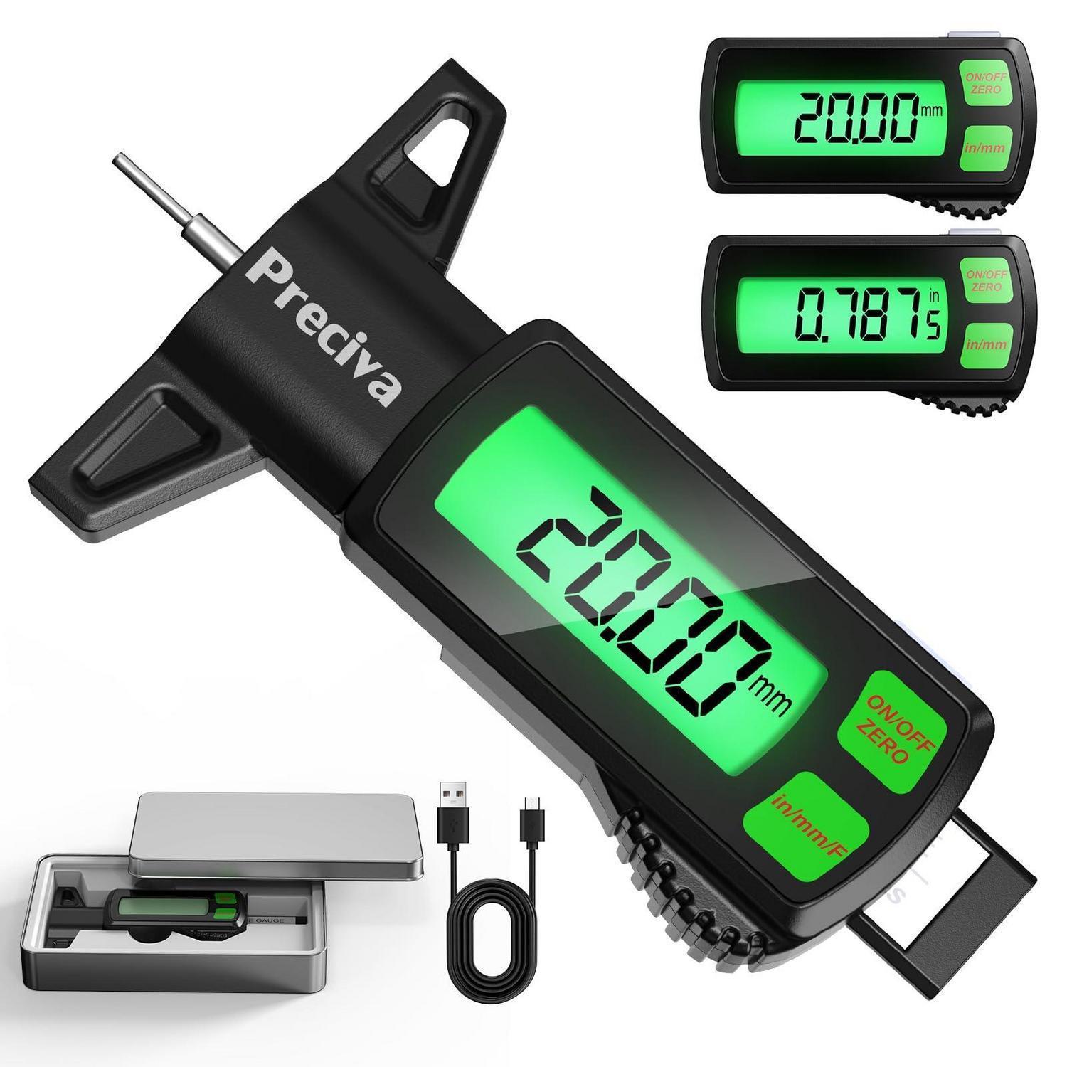 Digitaler Reifentiefenmesser 0-25,4mm Mit Touchscreen & Hintergrundbeleuchtung