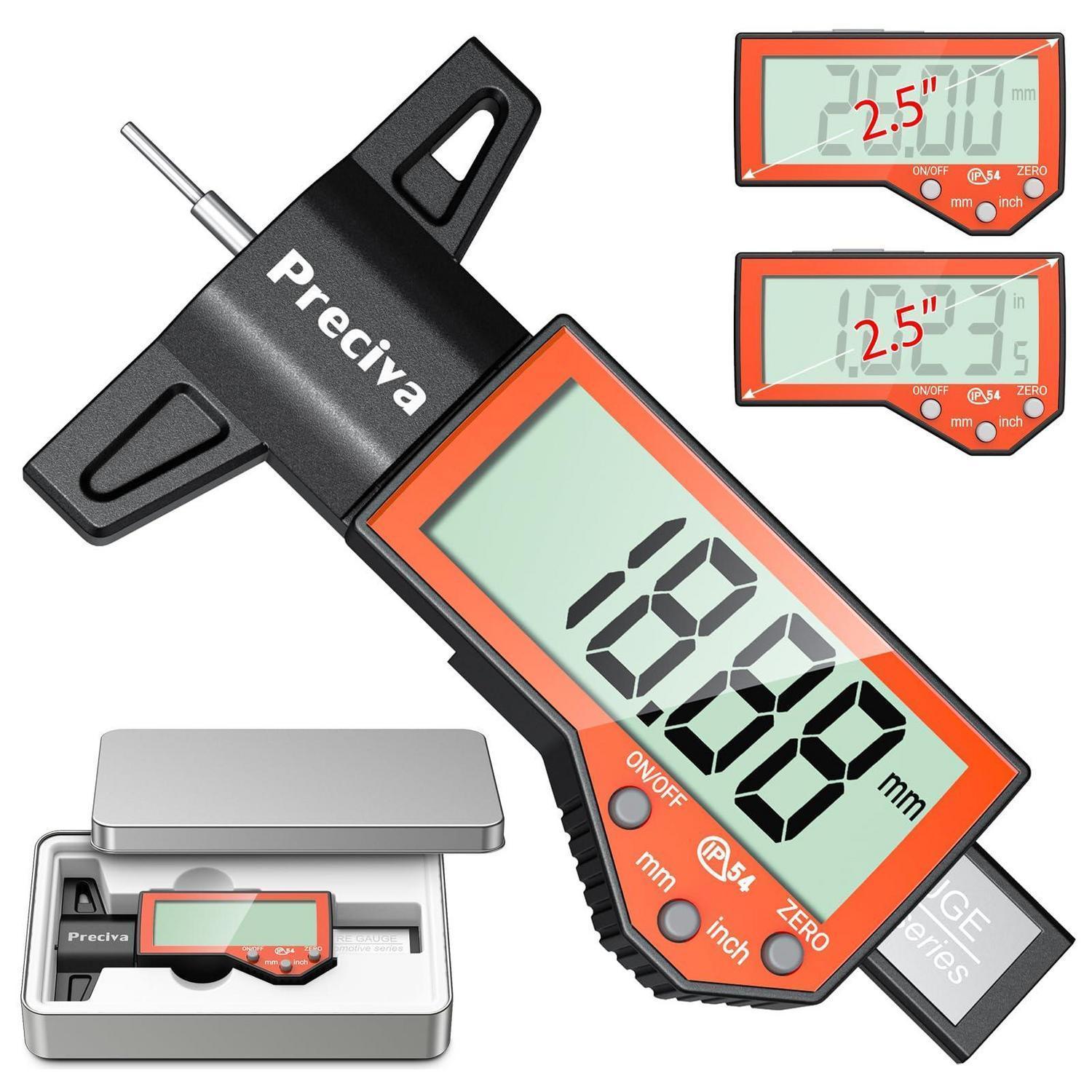 Digitaler Reifenprofiltiefenmesser 0-25.4 Mm Mit Lcd-display Für Auto, Lkw, Motorrad