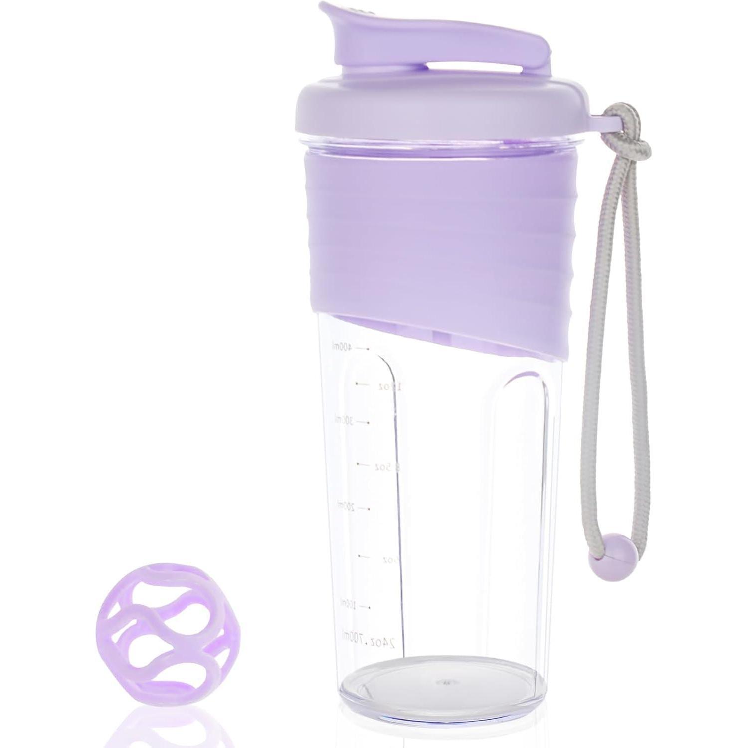Protein Shaker 700ml Violett - Auslaufsicher, Leicht Zu Reinigen, Effektive Mischung