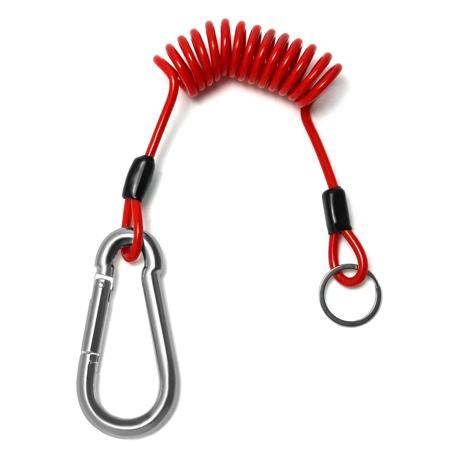 Abreisseil Für Anhänger 1.2m X 5mm Rot Spiralkabel Stahl Pu-ummantelt