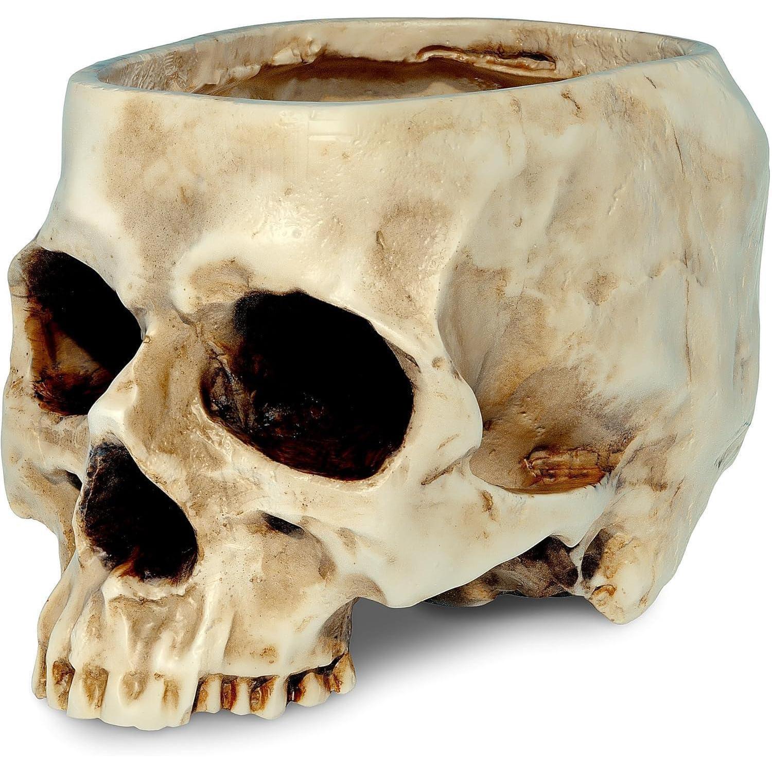 Totenkopf Blumentopf Aus Harz, 16,5 Cm, Für Dekoration & Pflanzen