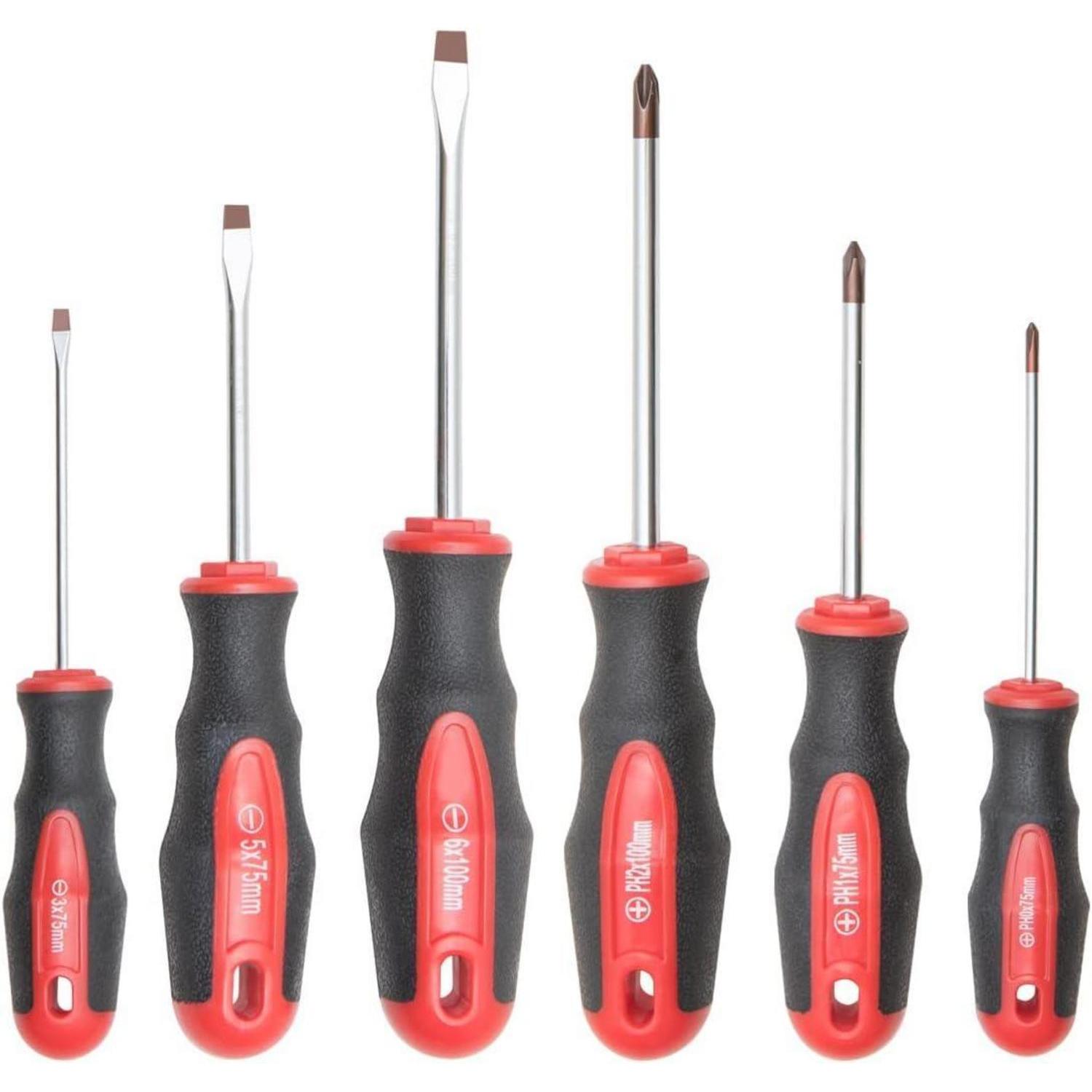 6-teiliges Schraubendreher-set Mit Magnetischer Spitze, S2-stahl, Kreuzschlitz & Schlitz
