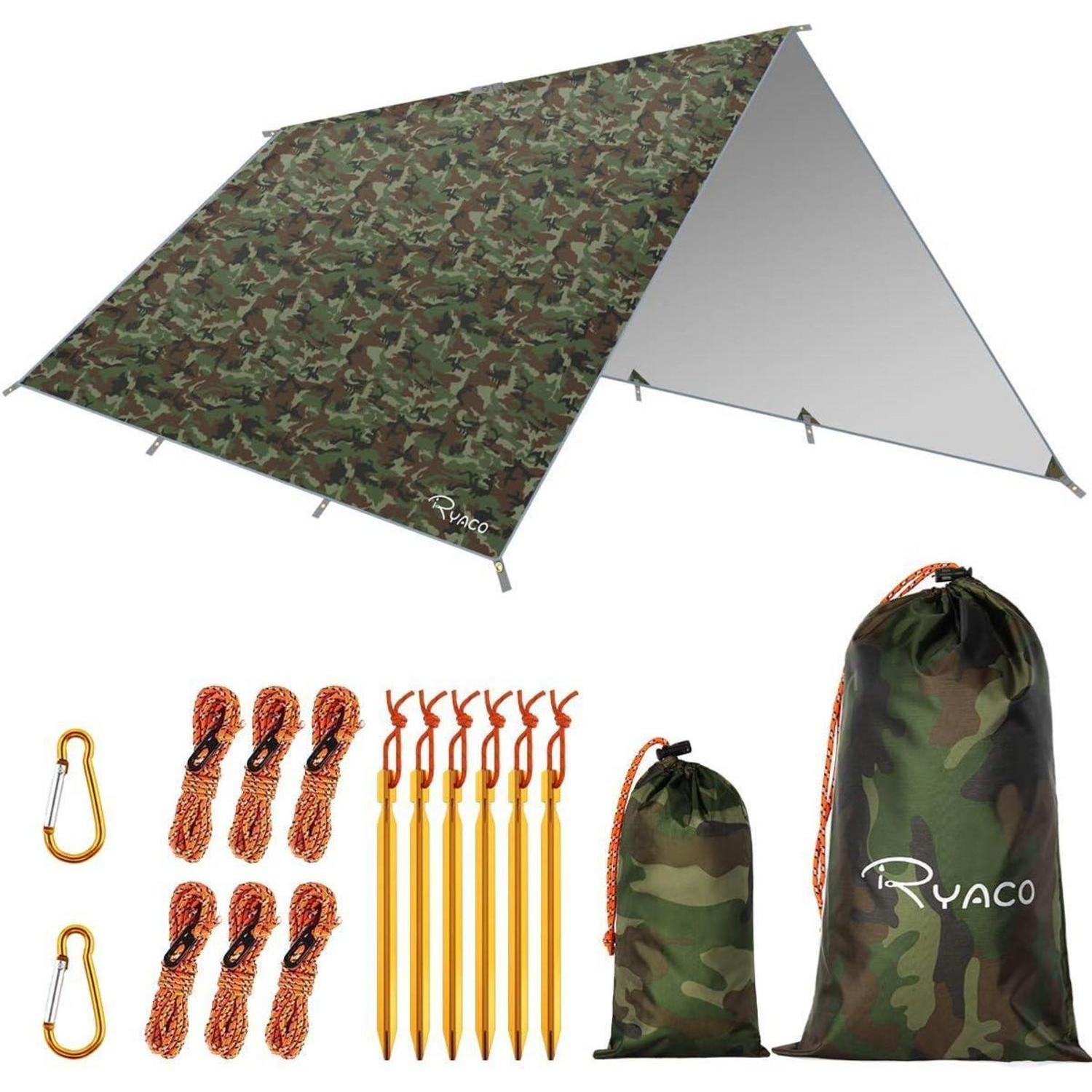 Zeltplane 3x4m Wasserdicht Mit Ösen, Heringen & Seilen, Camo