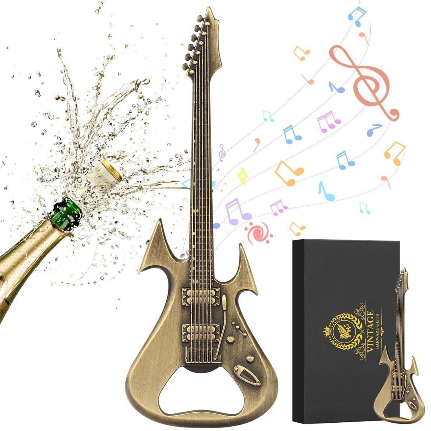 Gitarren Flaschenöffner Bronze Mit Geschenkbox, Bieröffner Deko Für Männer & Frauen