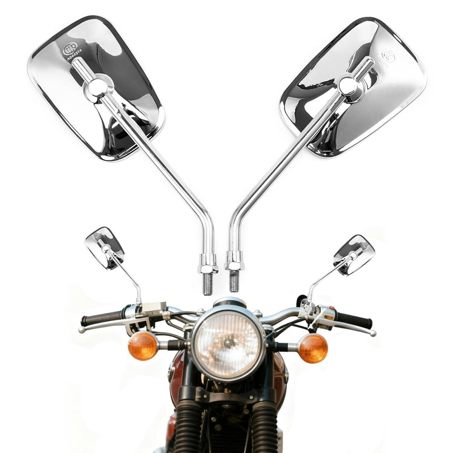 Rückspiegel Motorrad Roller E-bike Quad Aluminiumlegierung Weitwinkel 22-25mm Lenker Silber