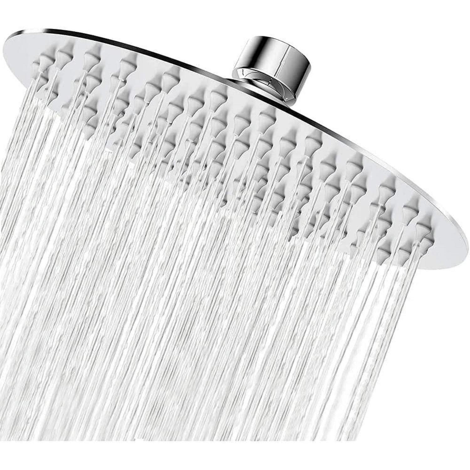 Regendusche 20cm Edelstahl, 8 Zoll Rund, Selbstreinigend, Hochdruck, Verstellbar