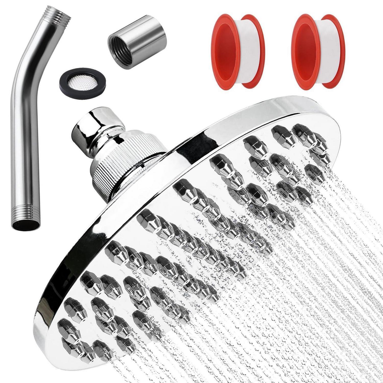 Regendusche Set Mit 360° Verstellbarem Duschkopf, Anti-kalk-düsen, Verchromt