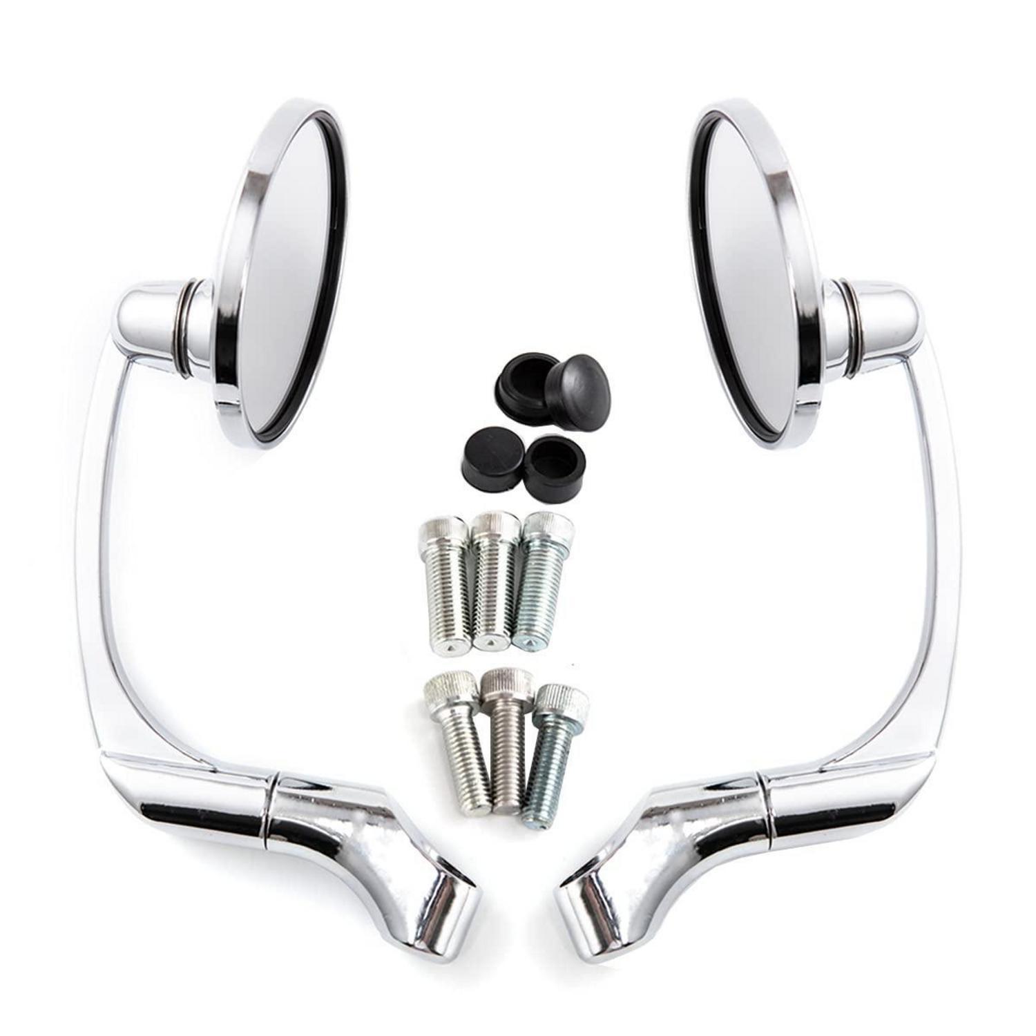 Runder Motorrad-seitenspiegel Universal 10mm Für Cafe Racer, Silber
