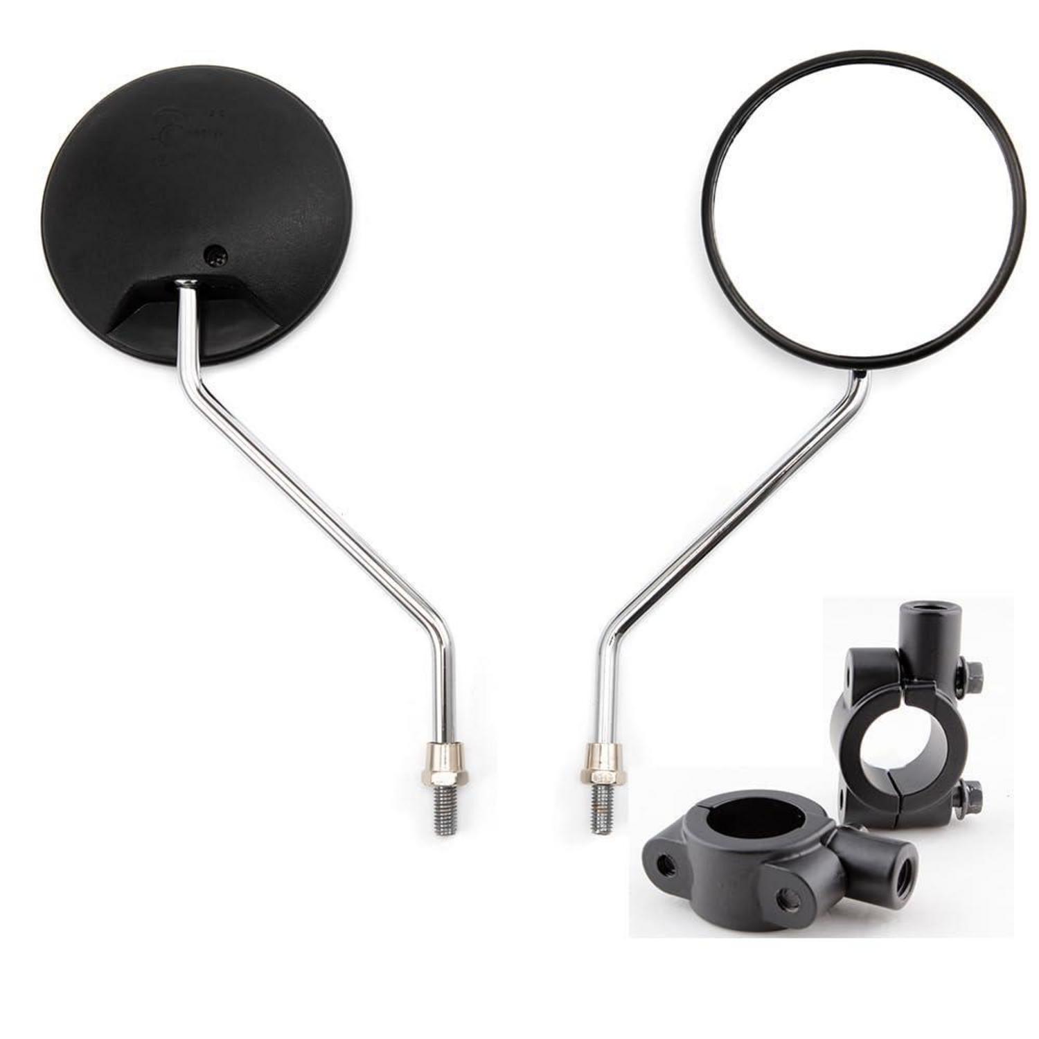 Motorrad Seitenspiegel Rund Schwarz 10cm Mit 8mm/10mm Gewinde