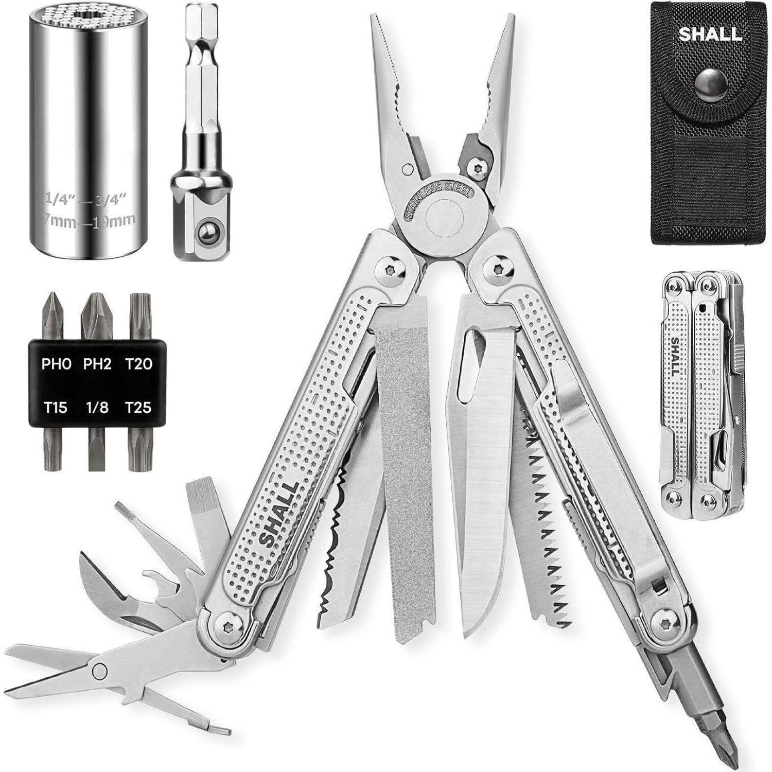 Multitool 18-in-1 Mit Universal-steckschlüssel Und Schraubendreher-bits