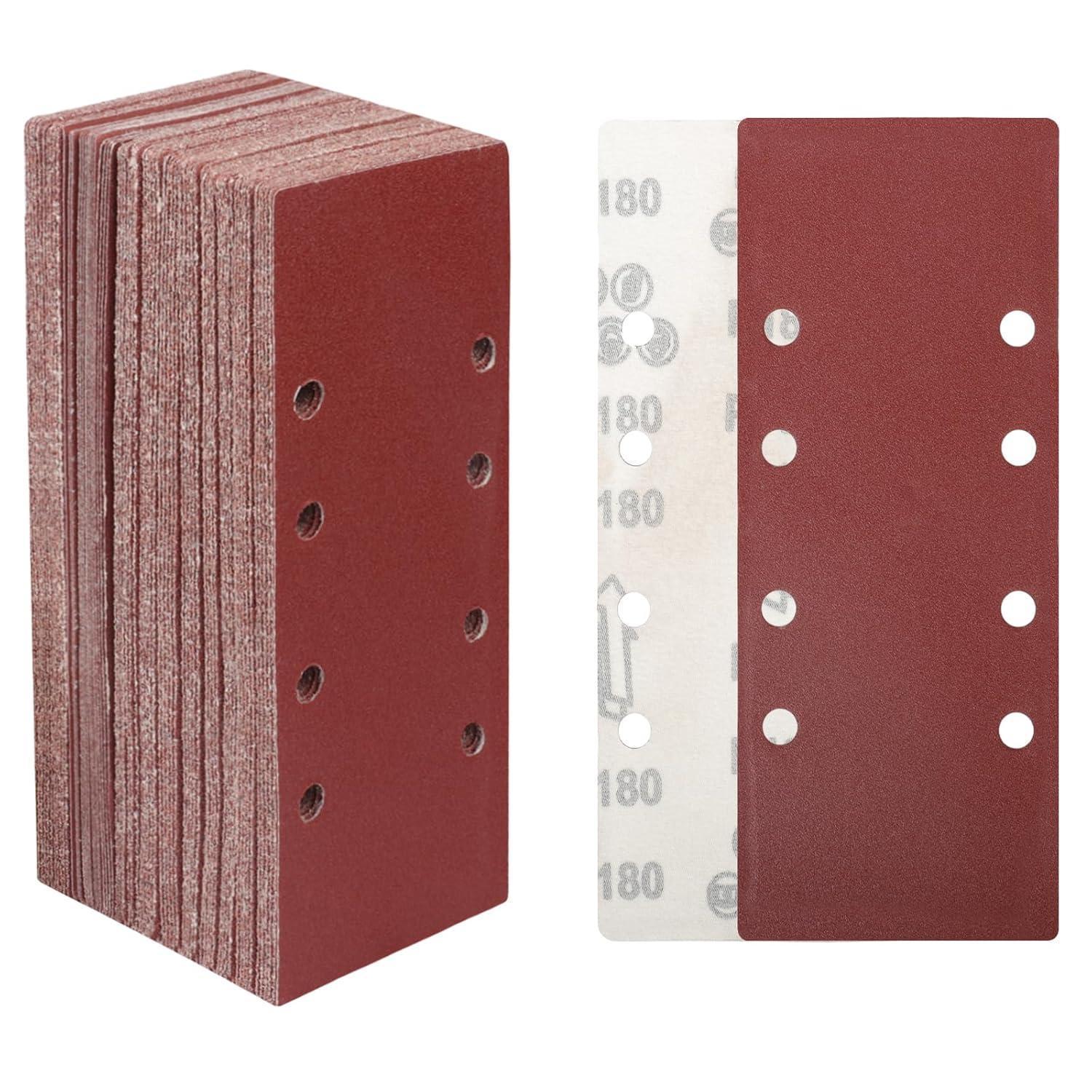 Schleifpapier 93x230 Mm Körnung 180, 30 Stück, 8-loch, Für Holz & Metall