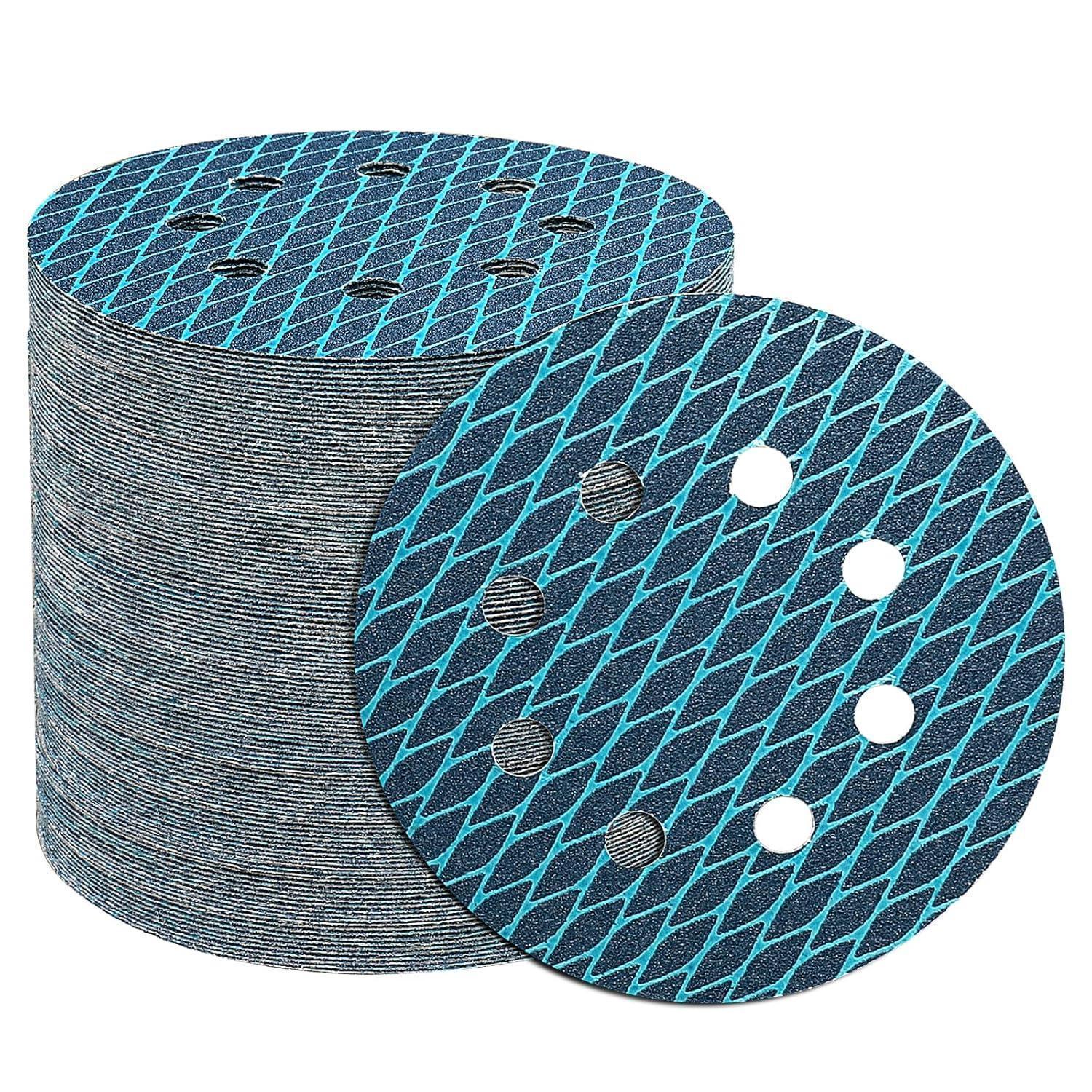 Schleifpapier 125mm Klett 80 Stück Körnung 40 Mit 8 Staubabsaugungslöchern