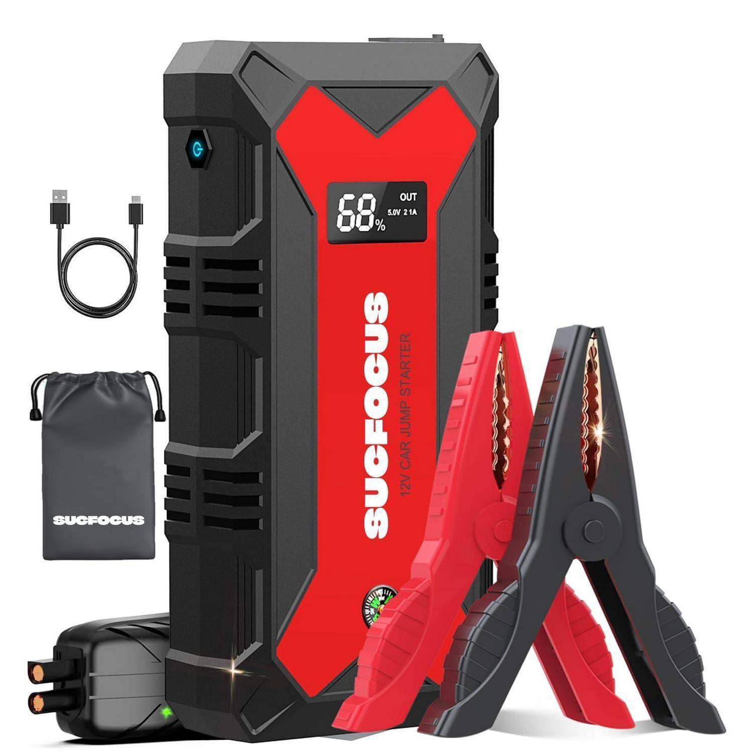 Starthilfe Powerbank 4000a Für Pkw, 12v Booster Mit Led-lampe & Usb Schnellladung