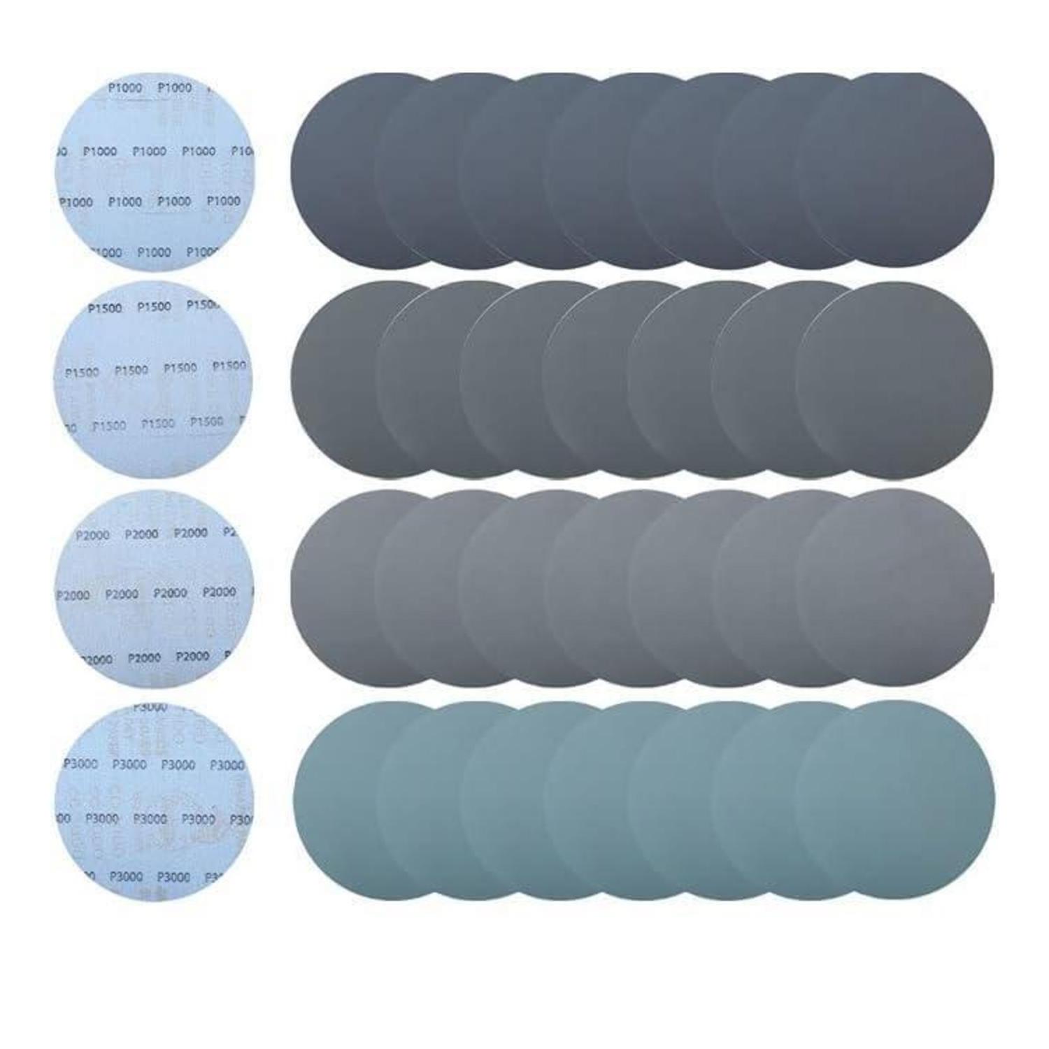 Schleifpapier 180mm Klett 20 Stk. 1000-3000 Körnung Nass/trocken