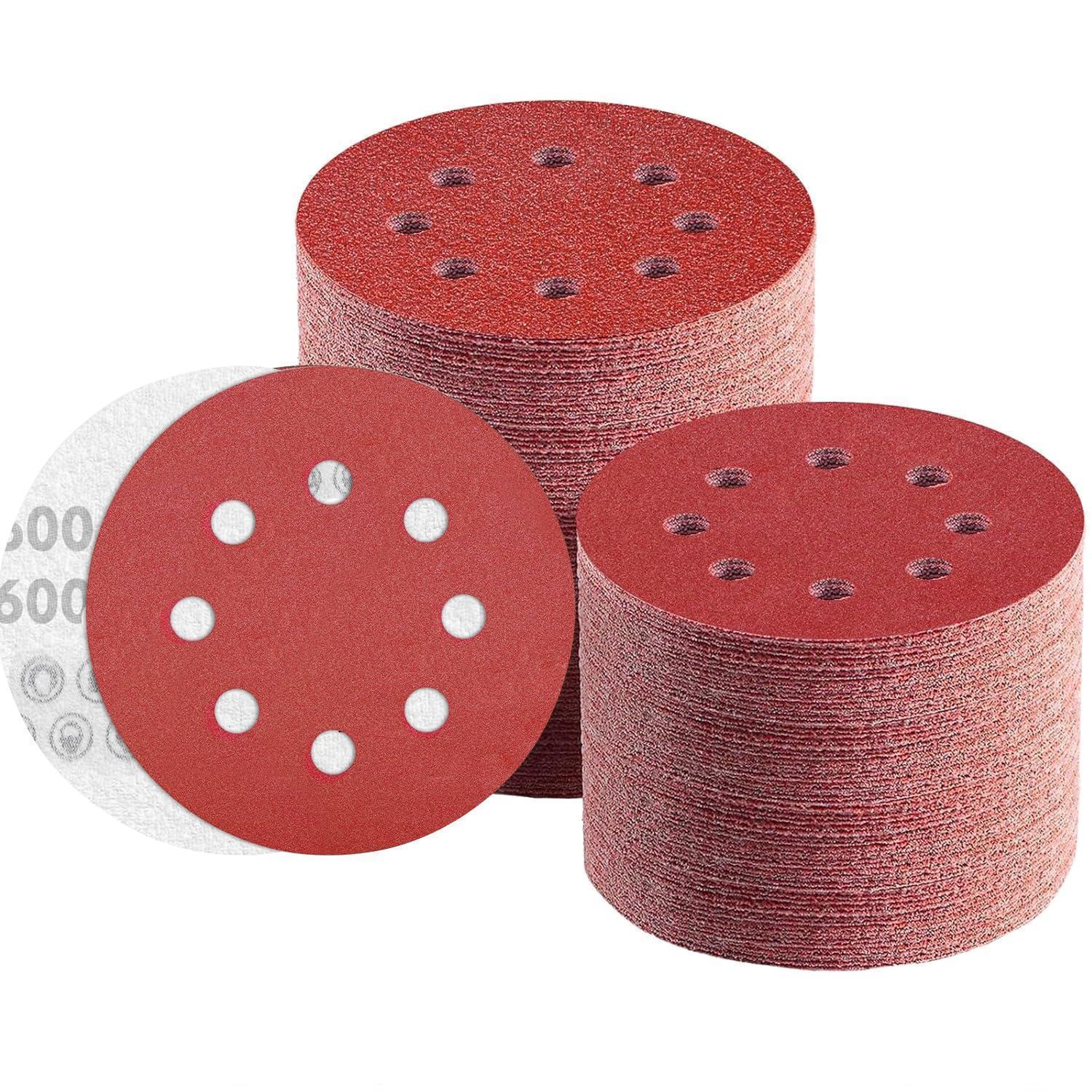 Schleifpapier 125mm Klett 600 Körnung, 8 Loch, 110 Stück