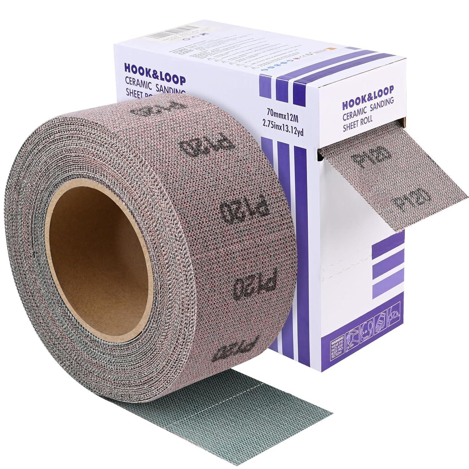 Netz Schleifpapier Rolle P120 Klett 70mm X 12m Für Holz, Metall, Wand
