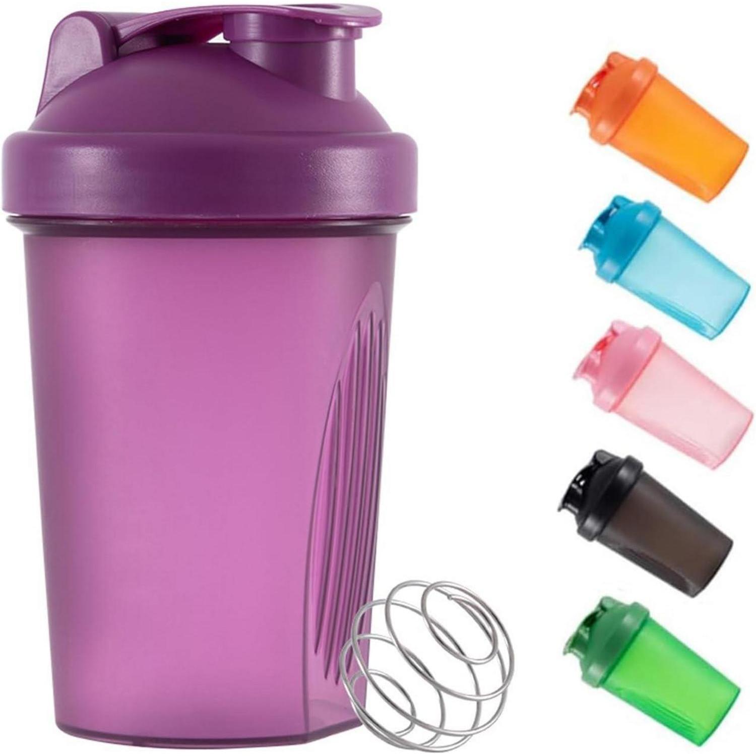 Shaker-flasche 400ml Mit Mix-ball Für Proteinpulver, Auslaufsicher, Lila